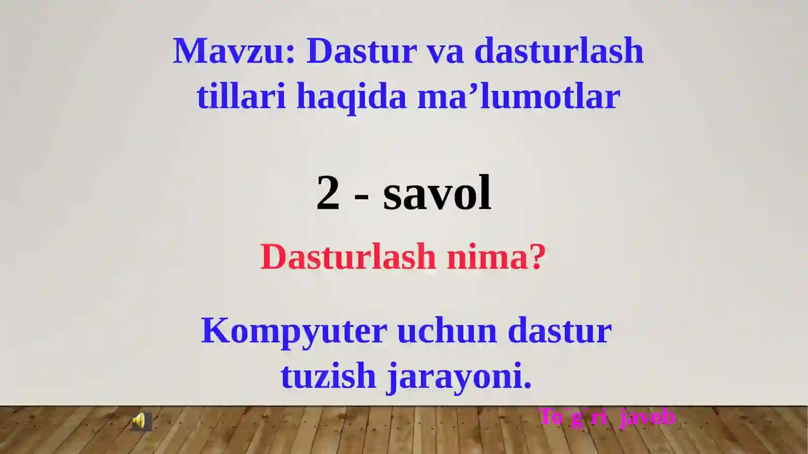 Dastur va dasturlash tillari haqida ma’lumotlar 3