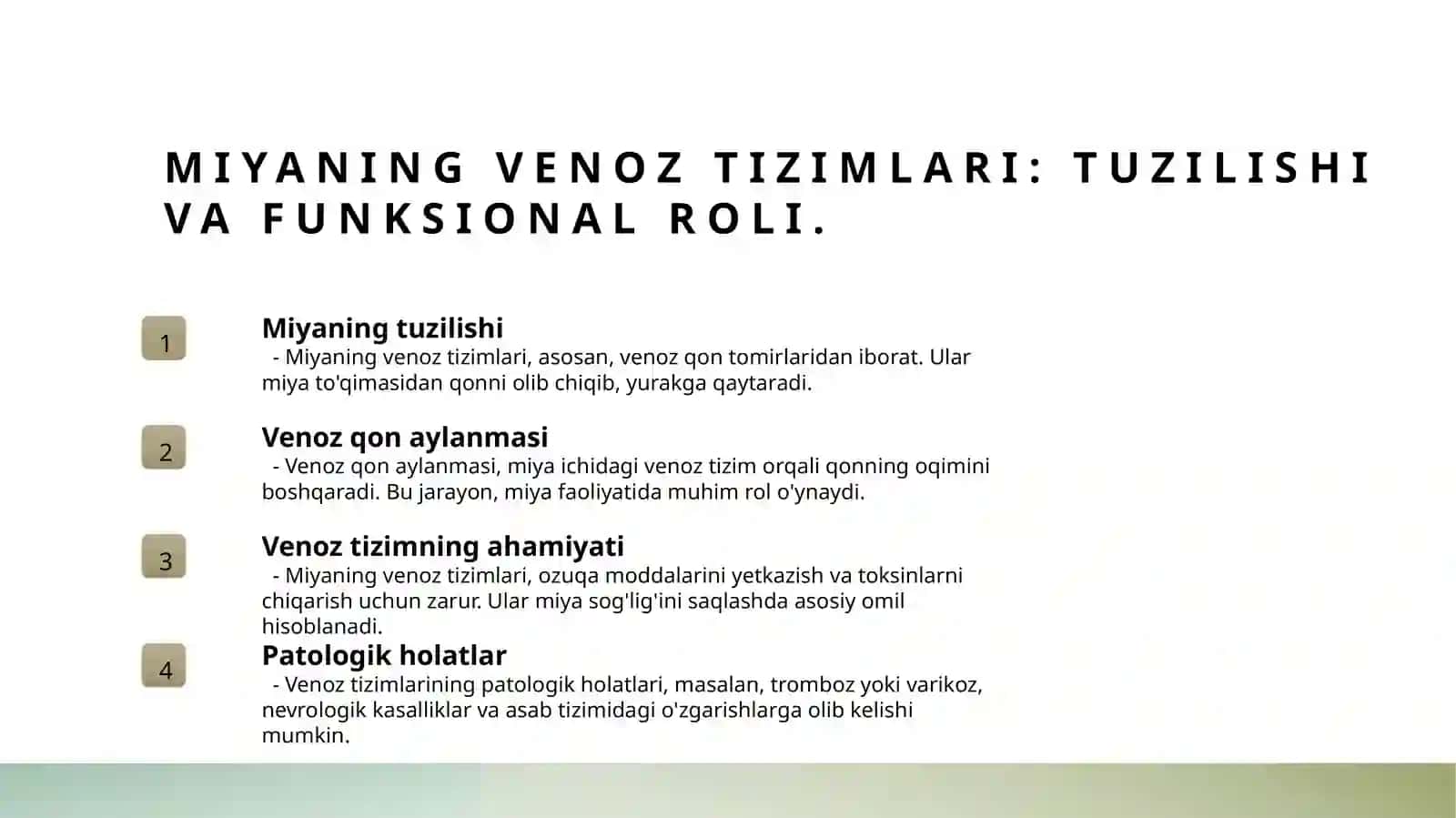 Bosh miya pardalarining vena boʻshliqlari va sistemalari 3