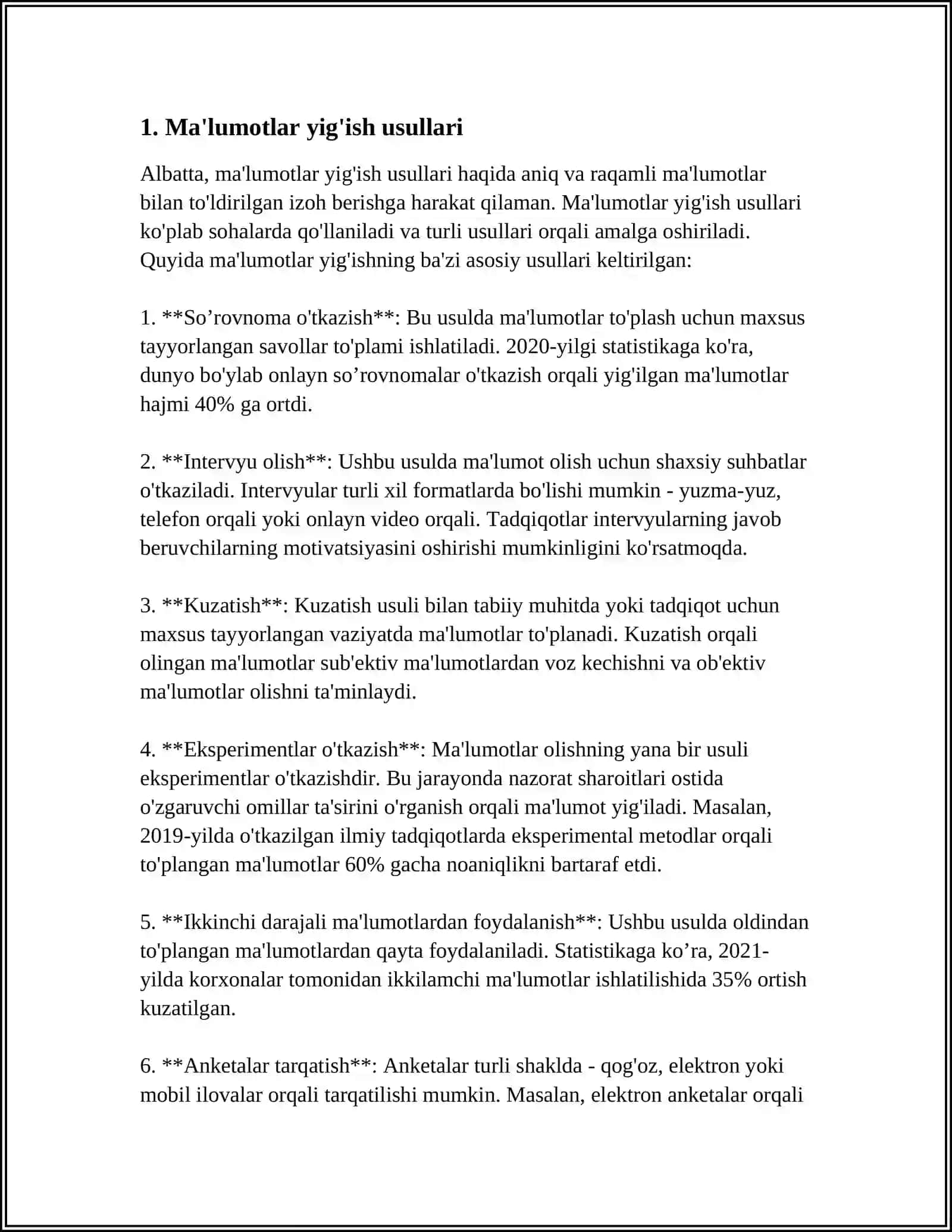 TIBBIY BIOLOGIK MASALANI YECHISH MISOLIDA MAʼLUMOTLARNI TASHKIL QILISH VA KIRITISH 3