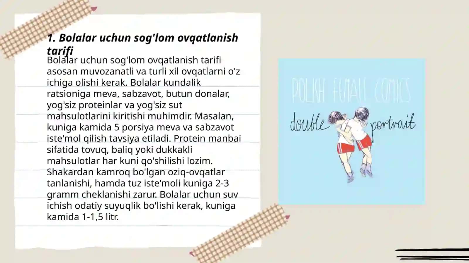 Bolalar va o'smirlarning ovqatlanishining meyyori 3
