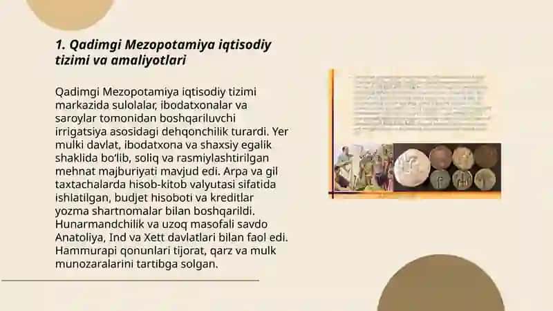 Qadimgi Mezopotamiya iqtisodiy tizimi va amaliyotlari 3