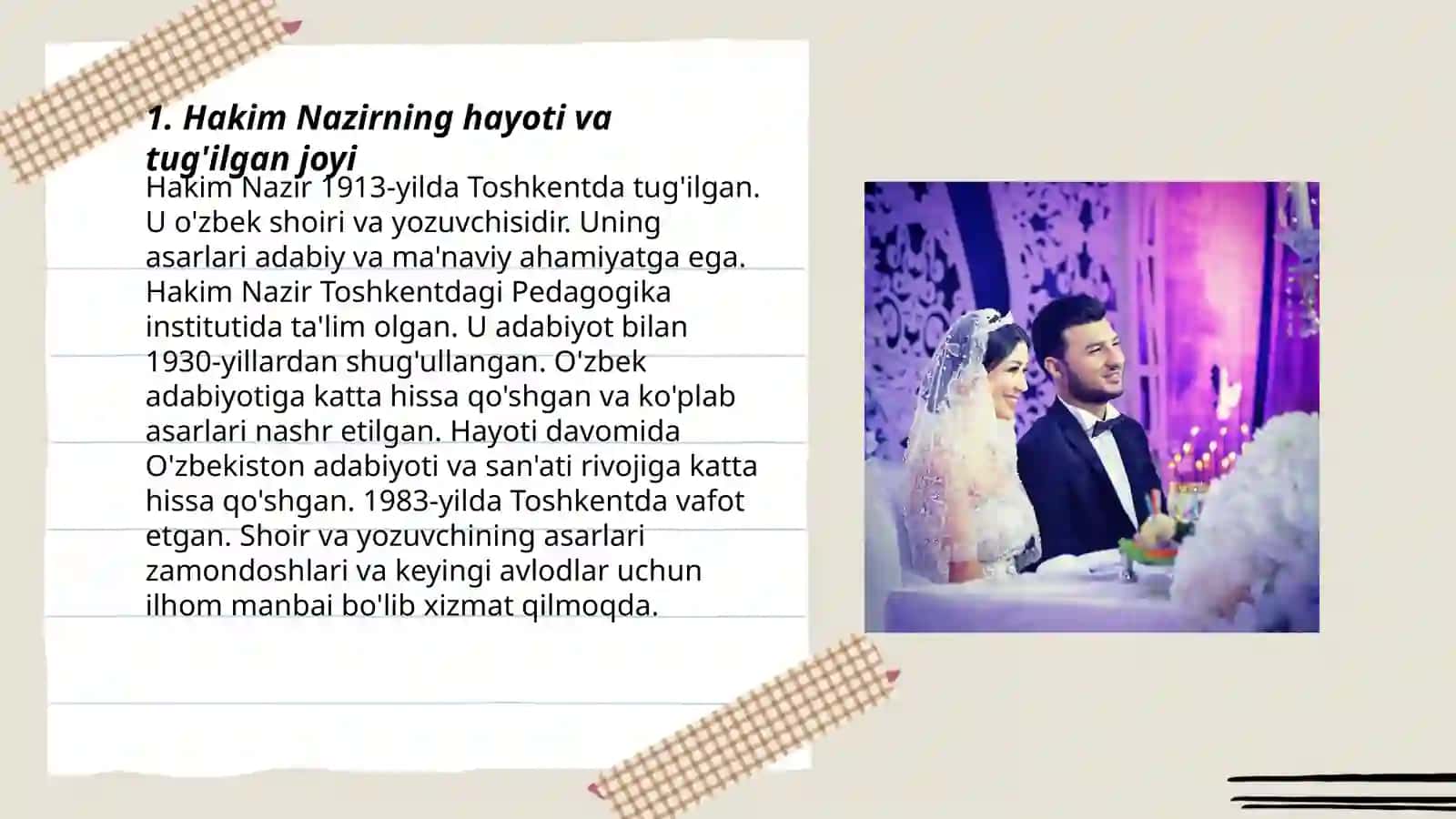 Hakim Nazir hayoti va ijodi boʻyicha taqdimot 3