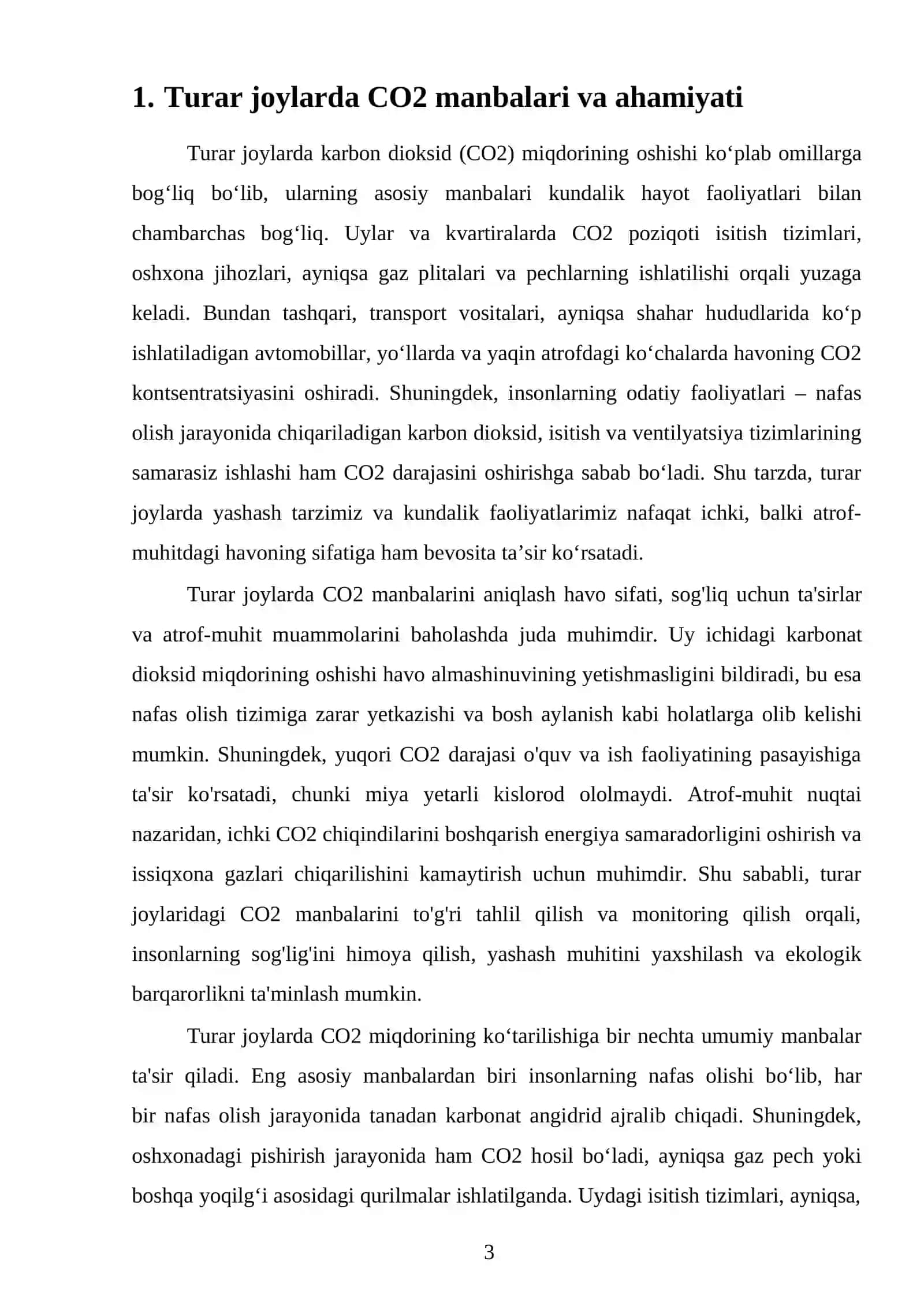 CO2 miqdorini aniqlash 3