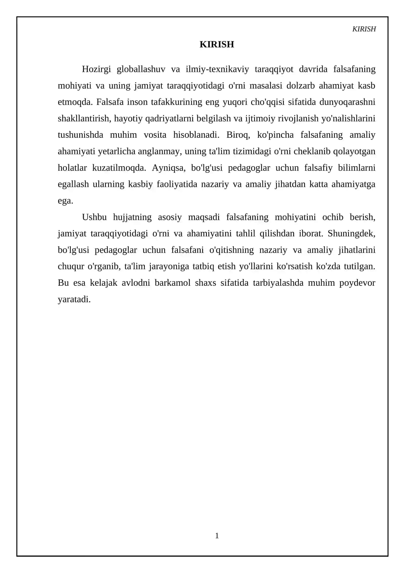 Falsafaning mohiyati va jamiyat taraqqiyotidagi o'rni.Bo'lg'usi pedagoglarda o'qitishning nazariy amaliy ahamiyati 3