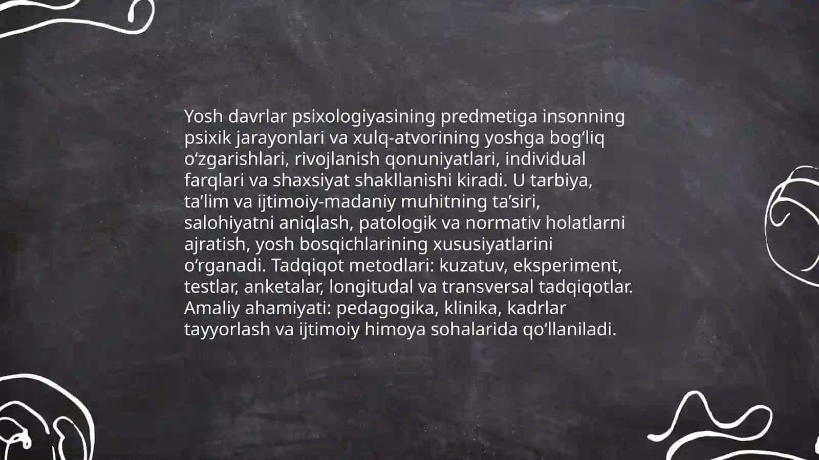 Yosh davrlar psixologiyasi fani predmeti vazifalari 3