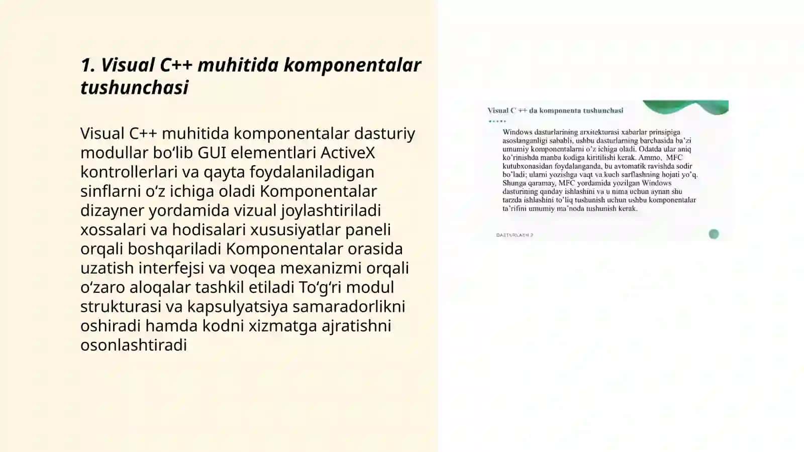 Visual C++ muhitida komponentalar bilan ishlash 3