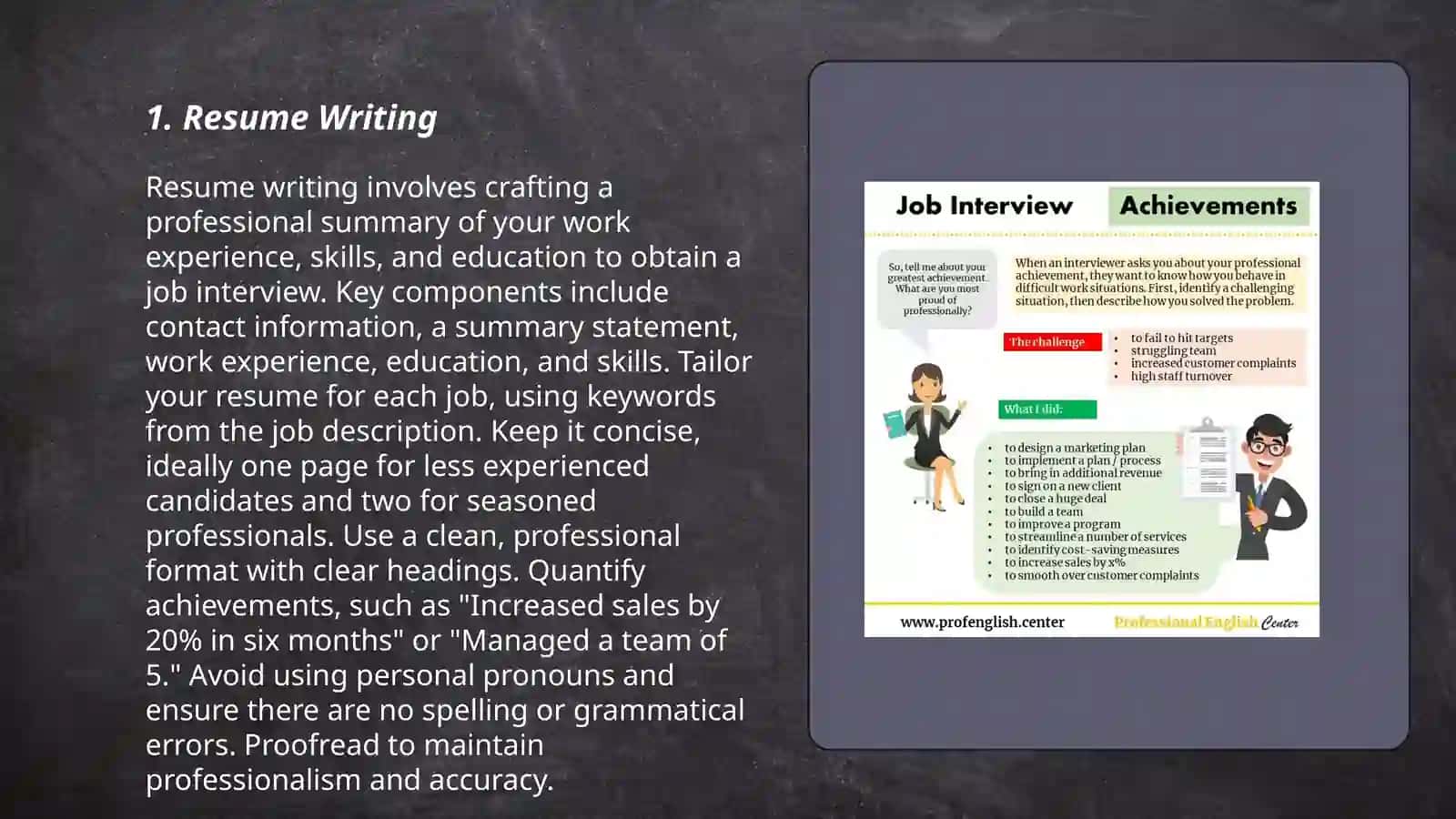 Job interviews and career 3
