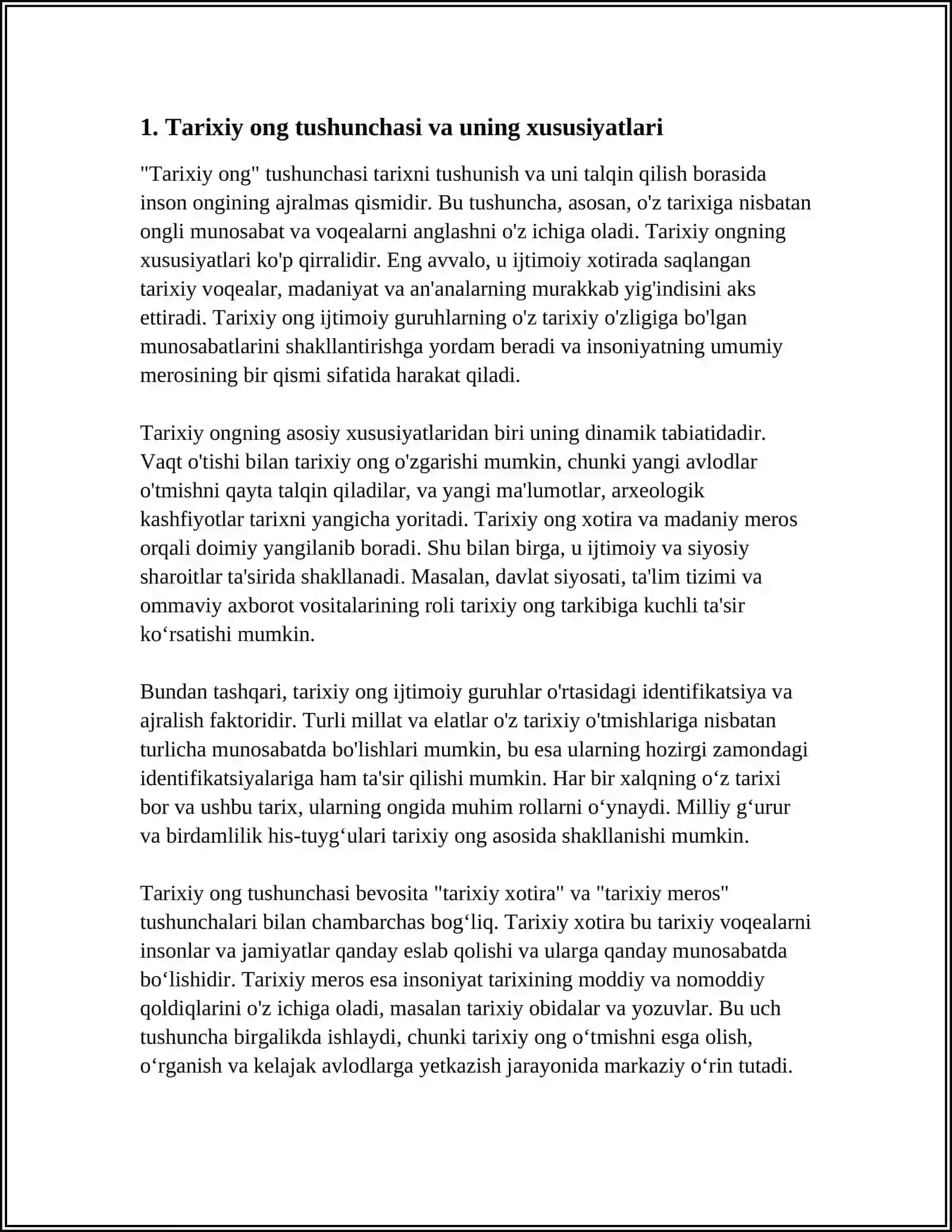 TARIXIY ONG TARIXIY XOTIRA VA TARIXIY MEROS TUSHUNCHALARI. ABU RAYXON BERUNIYNING TARIXIY ILMIY MEROSI 3