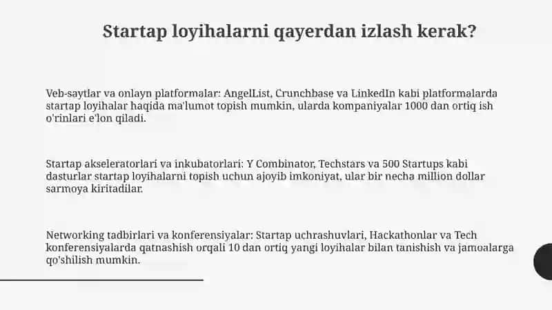 Startap loyihalarni qayerdan izlash kerak? 3