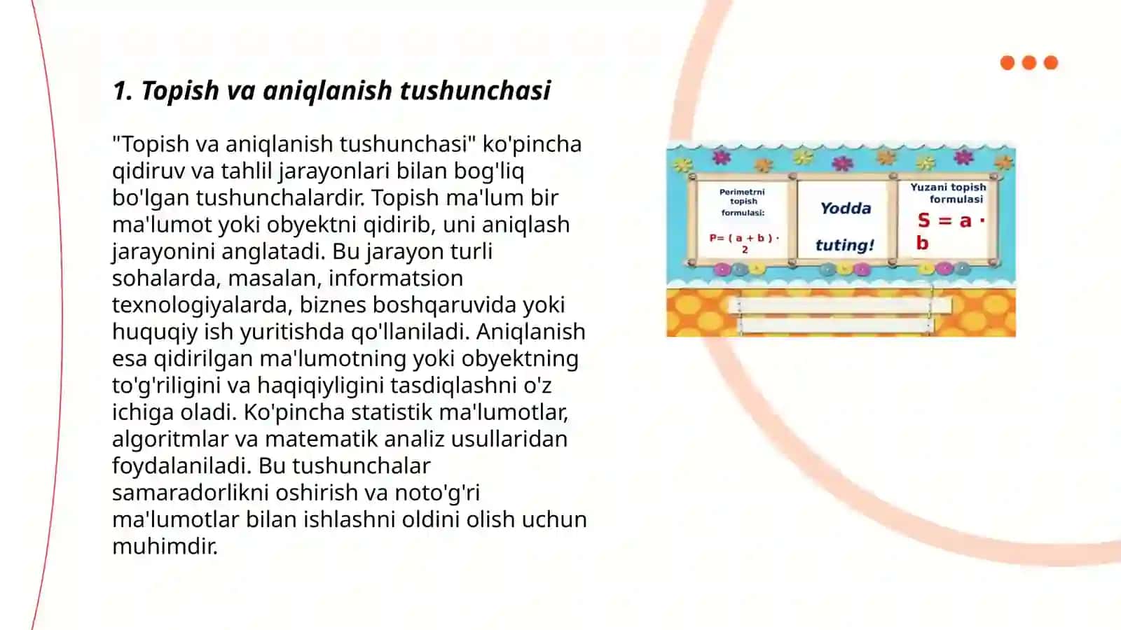 Topish va aniqlanishning quyi va yuqori chegaralari 3