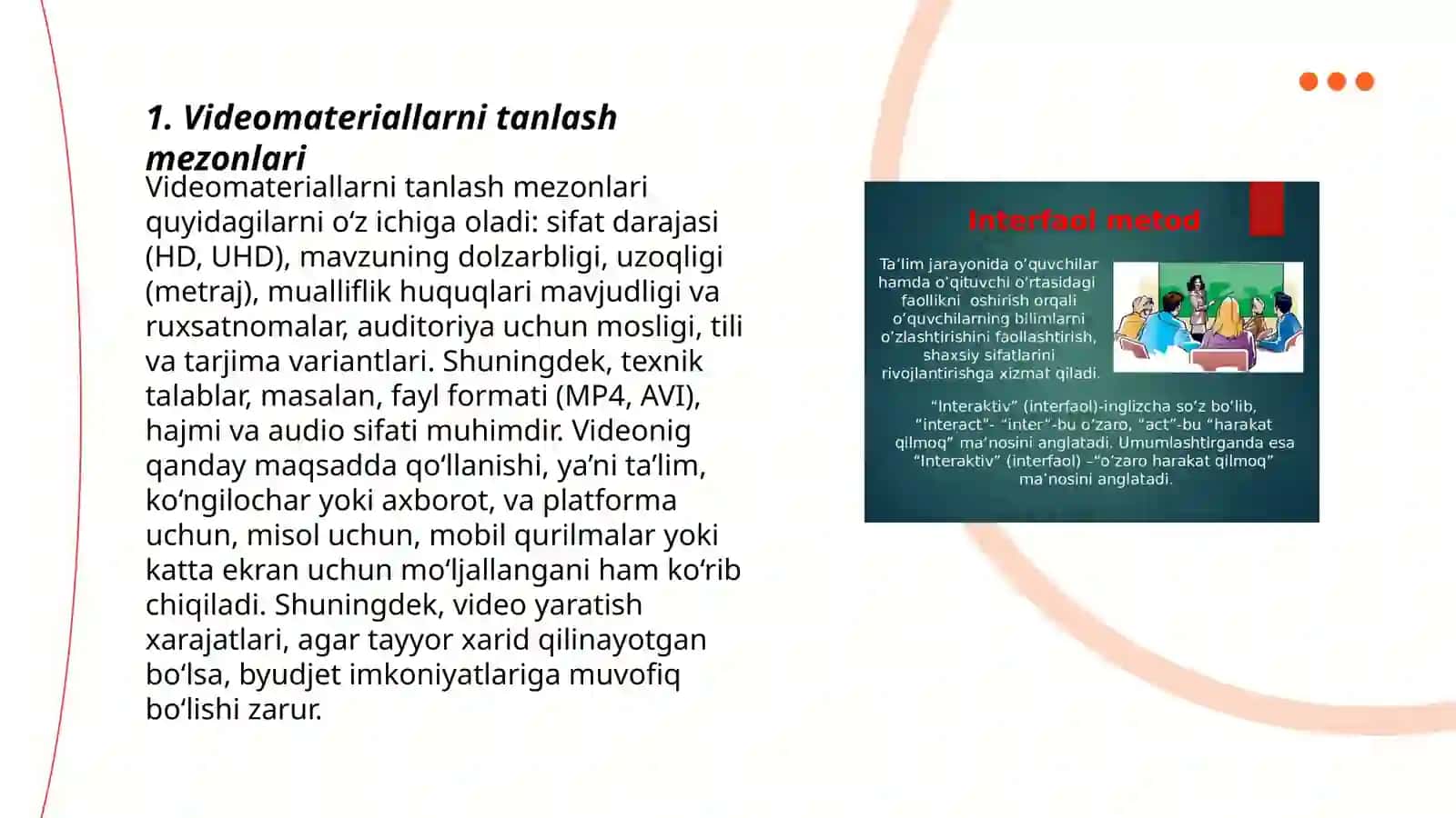 "O'zbek tilini o'qitishda videomateriallardan foydalanish" 3