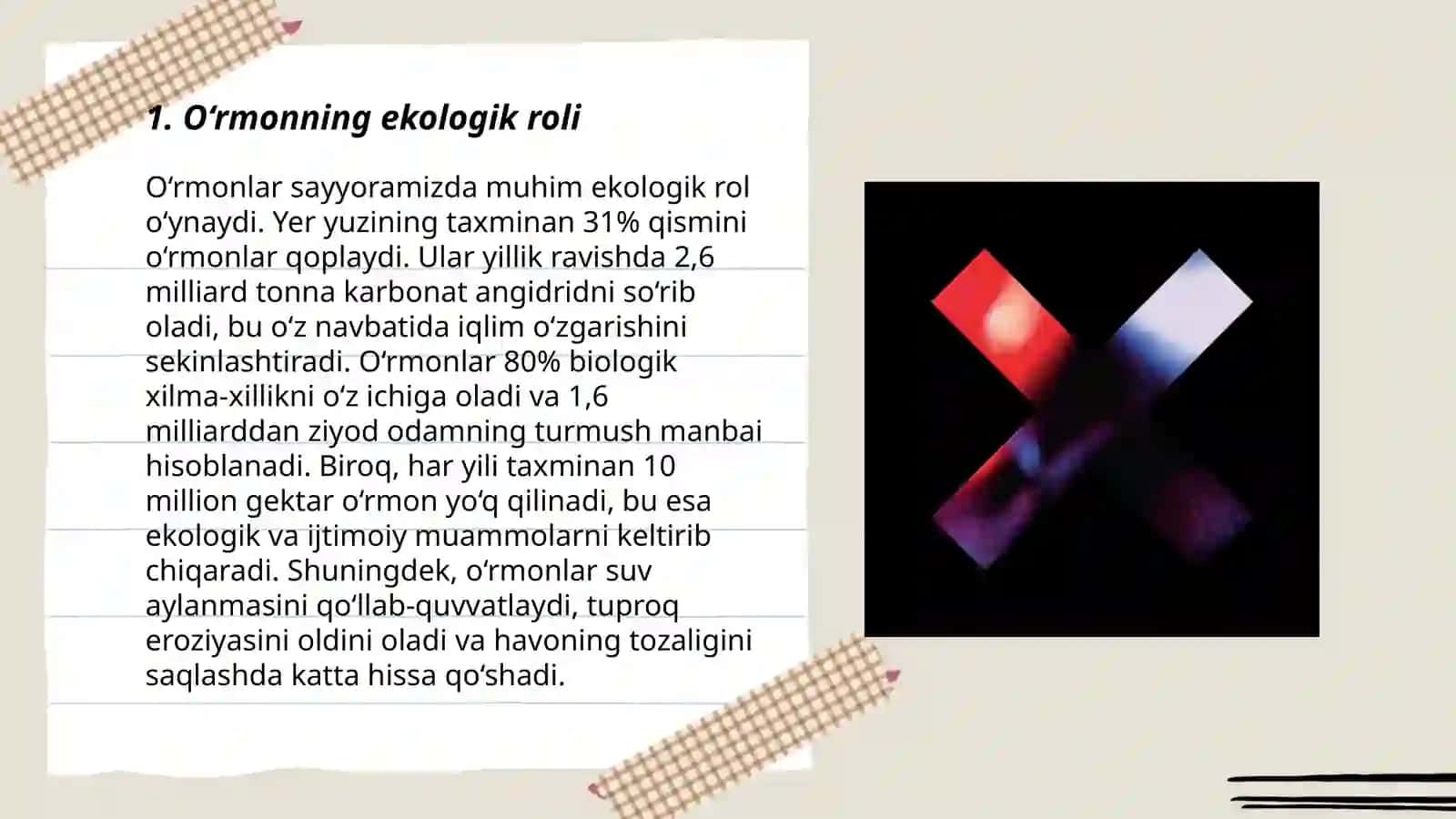 O'rmon va uning ekologik muvozanatini saqlovchi biosferaning zaruriy komponentlari 3