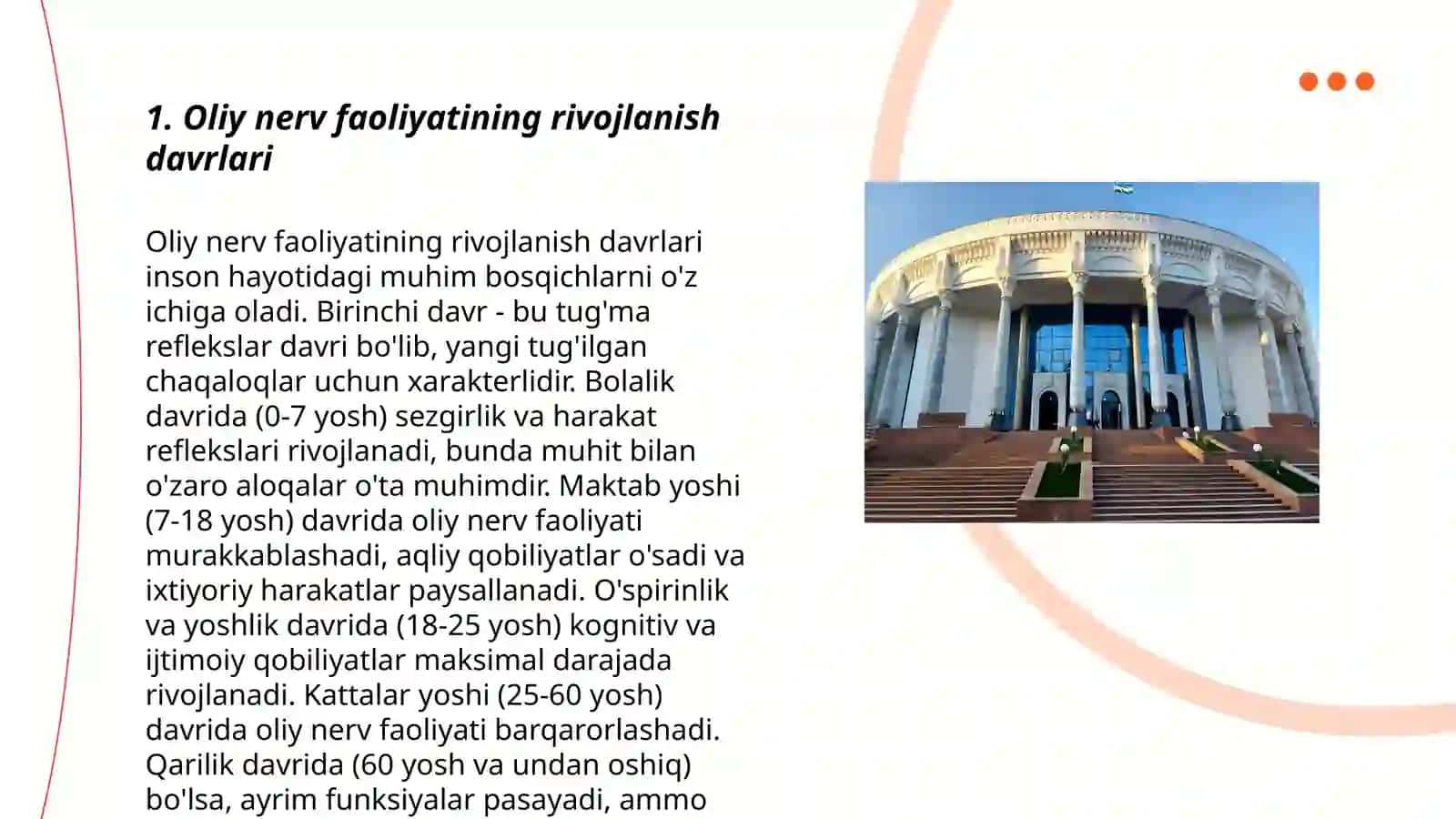 Oliy nerv faoliyati. Nerv sistemasining reflektor mexanizmi 3