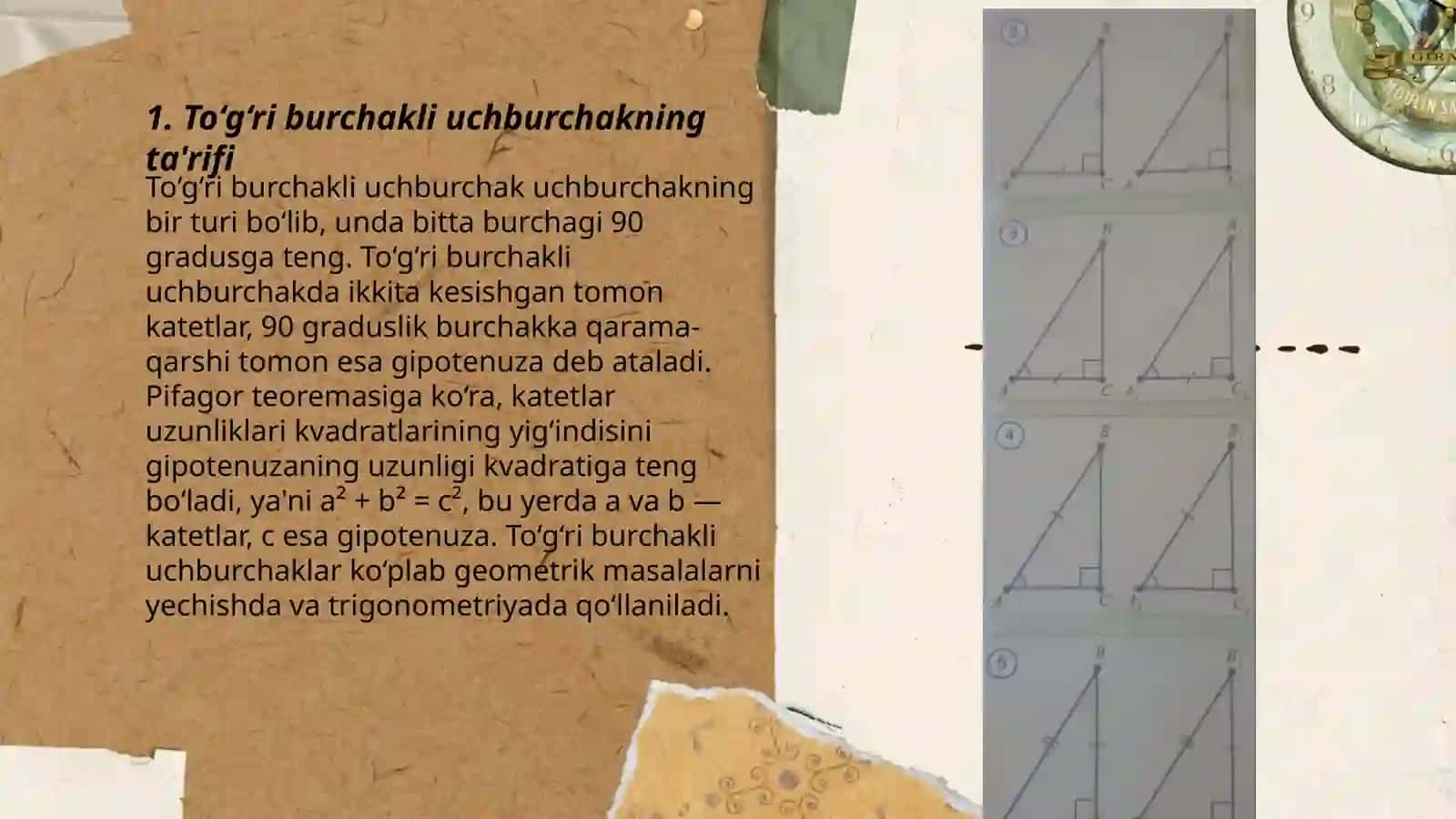 To'g'ri burchakli uchburchak 3