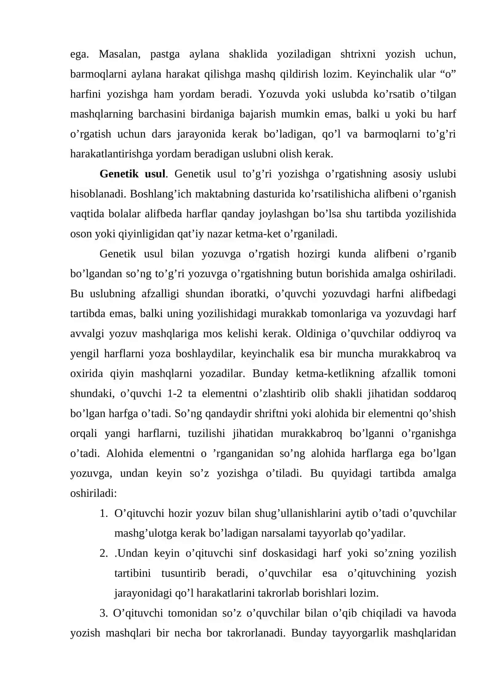 Husnixatga o‘rgatish usullari, 1-4 sinflarda Husnixat darslari 3