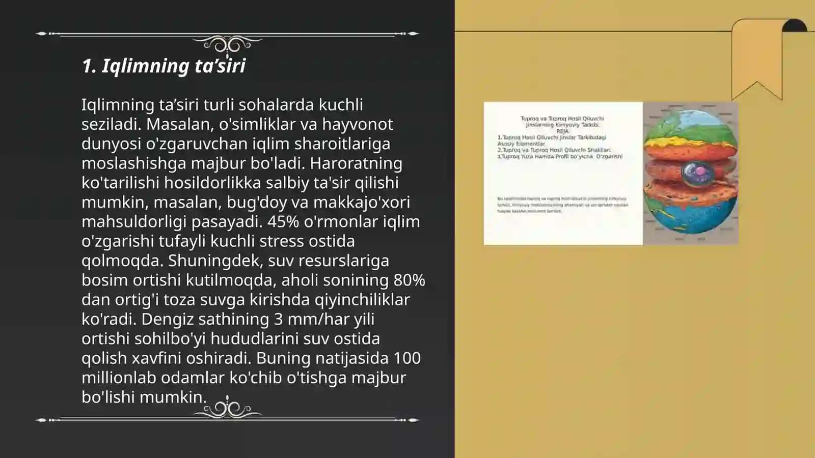 Asosiy tuproq hosil qiluvchi omillar Roʻzmatova Navbahor 1-kurs 3
