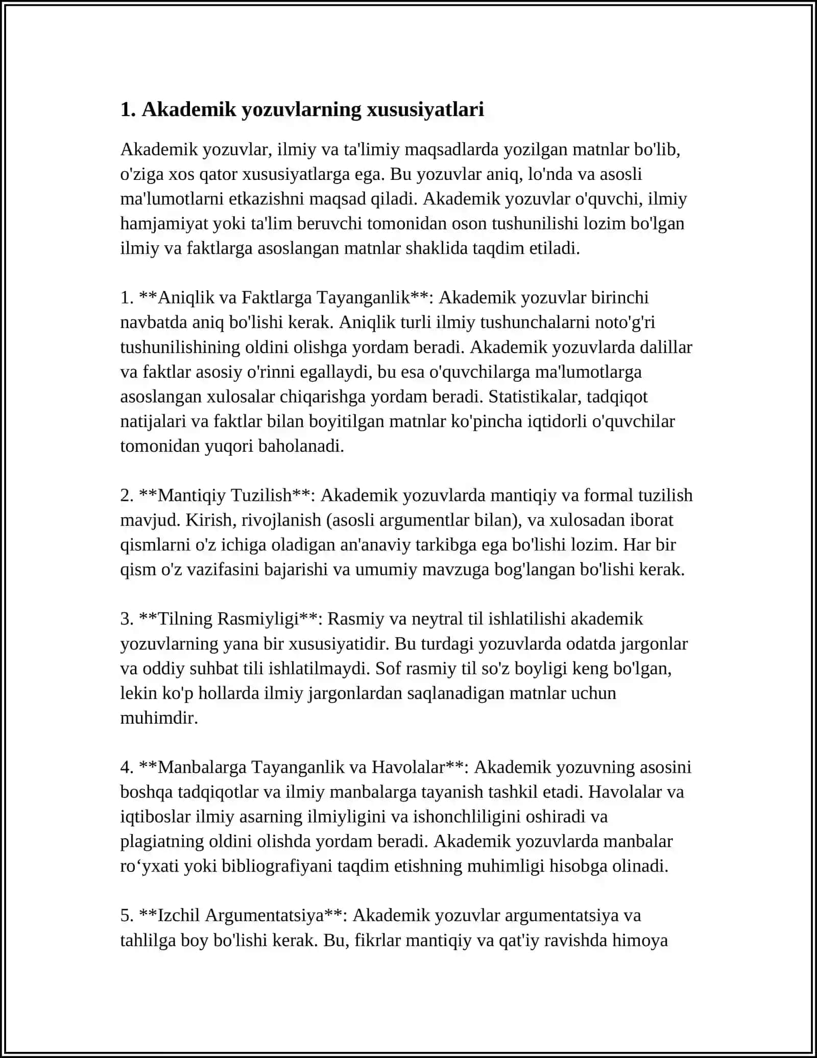 MUSTAQIL ISH Mavzu: AKADEMIK YOZUVLAR 3