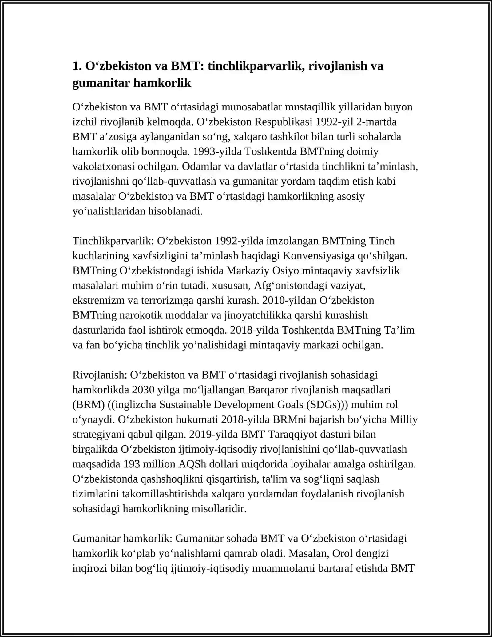 O’zbekiston va BMT: tinchlikparvarlik, rivojlanish va gumanitar hamkorlik 3