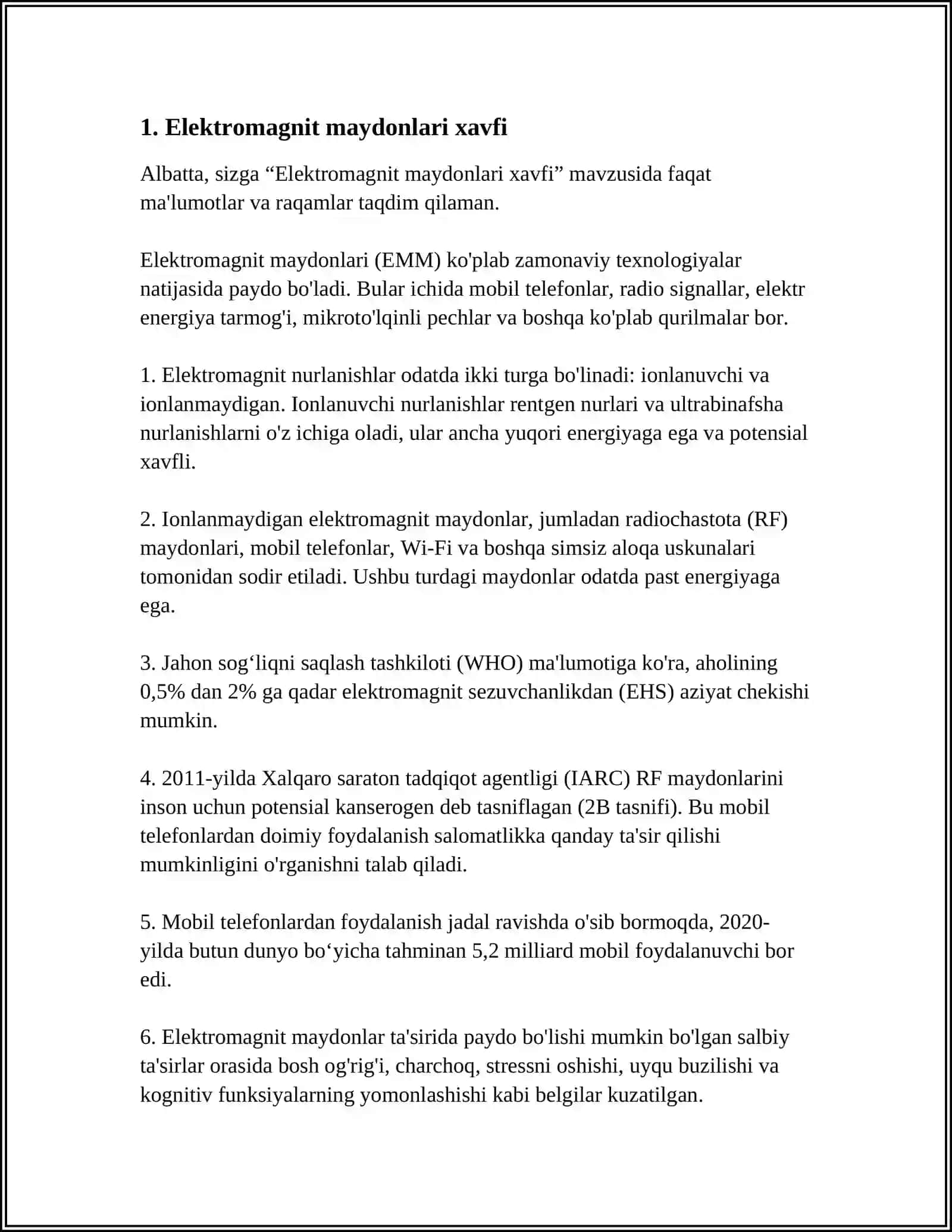 EKPULATITSIYA SHAROITIDA EM MANBALARINI XAFVLI TA’SIR ETUVCHI XUDUDI 3