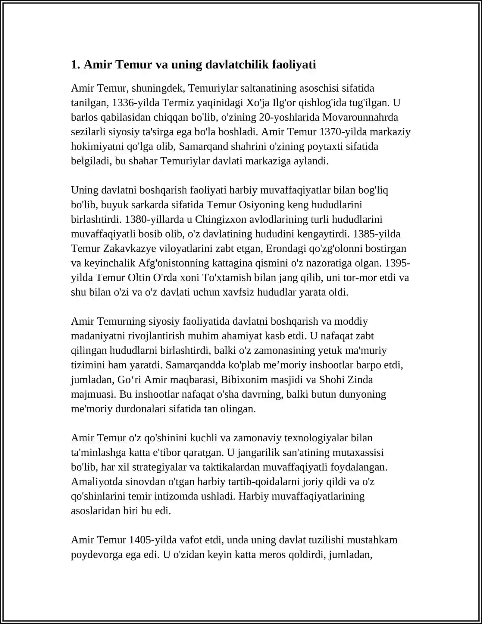 AMIR TEMUR BUYUK DAVLAT ARBOBI 3