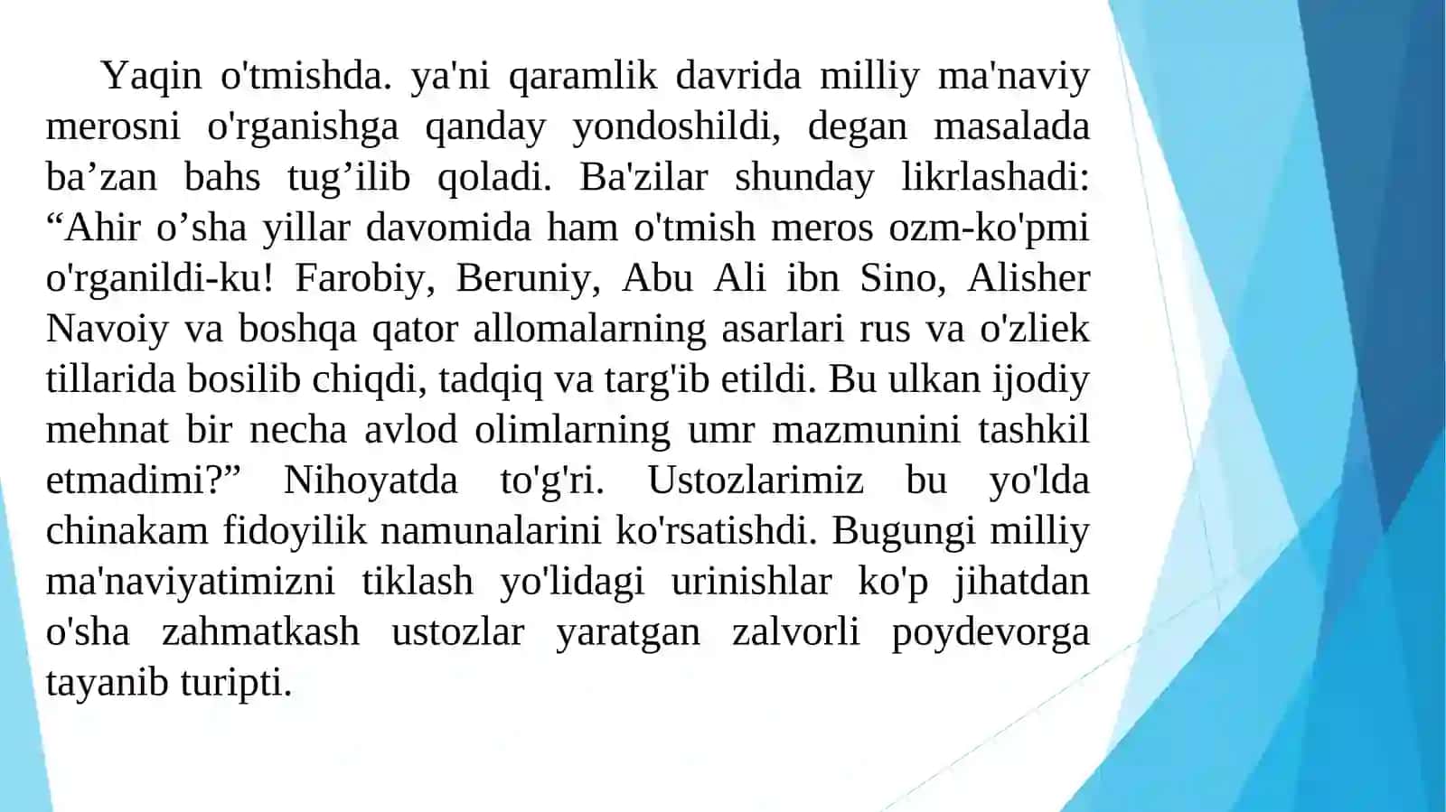 Mustabid tuzum davri o‘zbek ziyolilari asarlarida milliy-ma’naviy tarbiya masalalari. 3