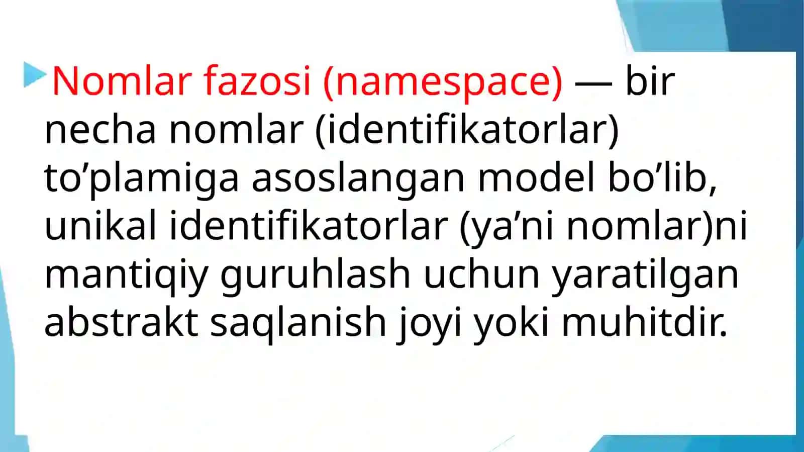 Nomlar fazosi 3