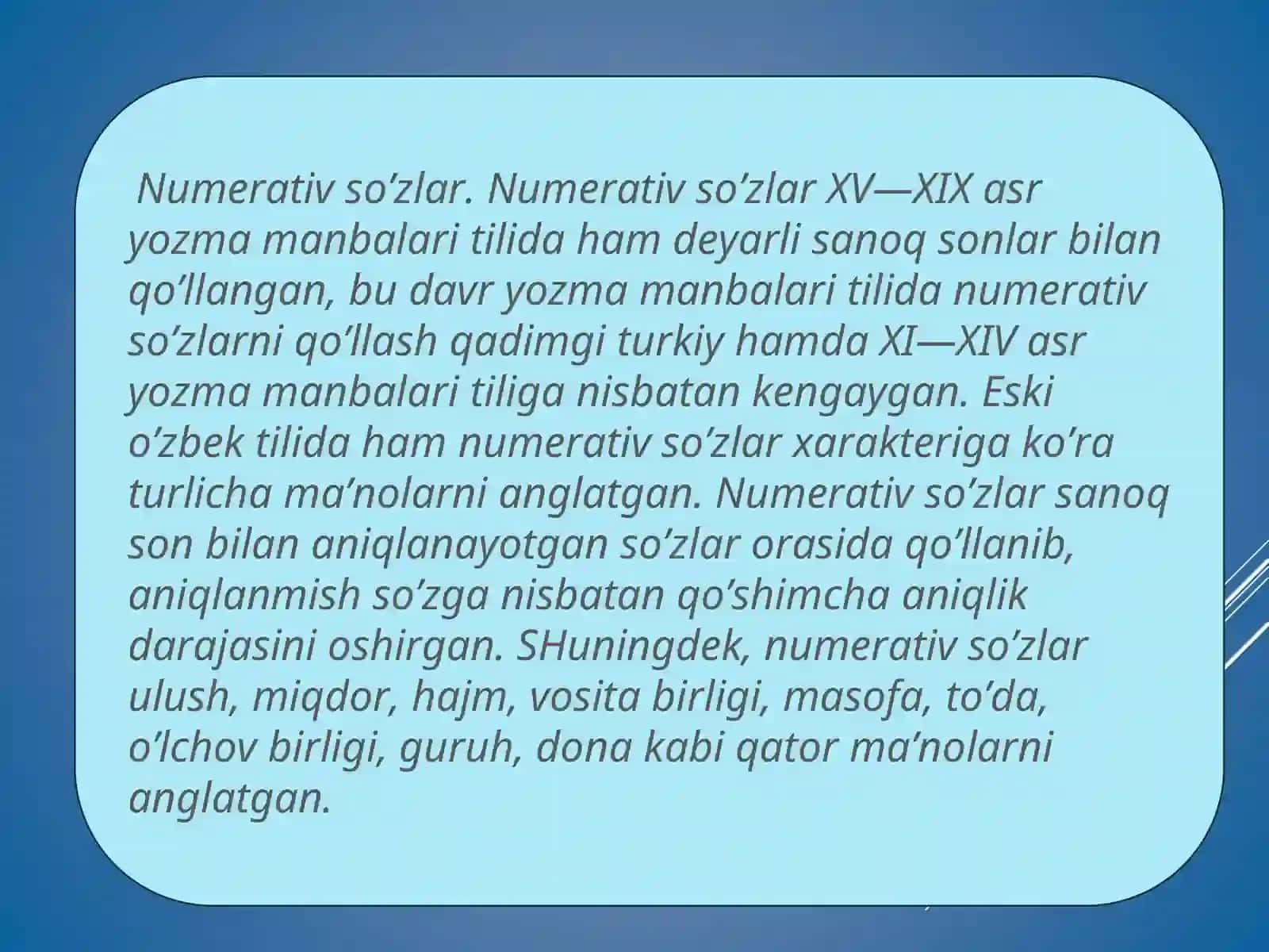 Eski o’zbek tilida sonlarning ifodalanish usullari va shakllari 3