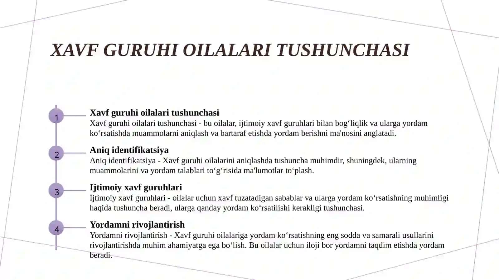 Ijtimoiy xavf guruhidagi oilalar bilan ishlash yo’nalishlari 3