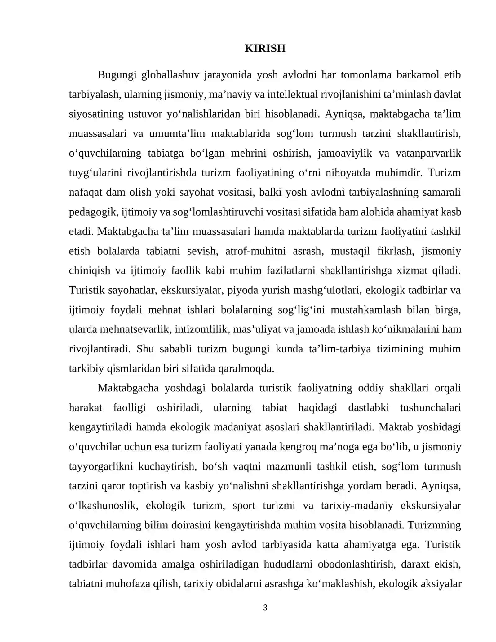 MAKTABGACHA TA'LIM MUASSASALARI VA MAKTABLARDA TURIZMNING PEDAGOGIK-PSIXOLOGIK AHAMIYATI VA RIVOJLANISH TENDENSIYALARI 3