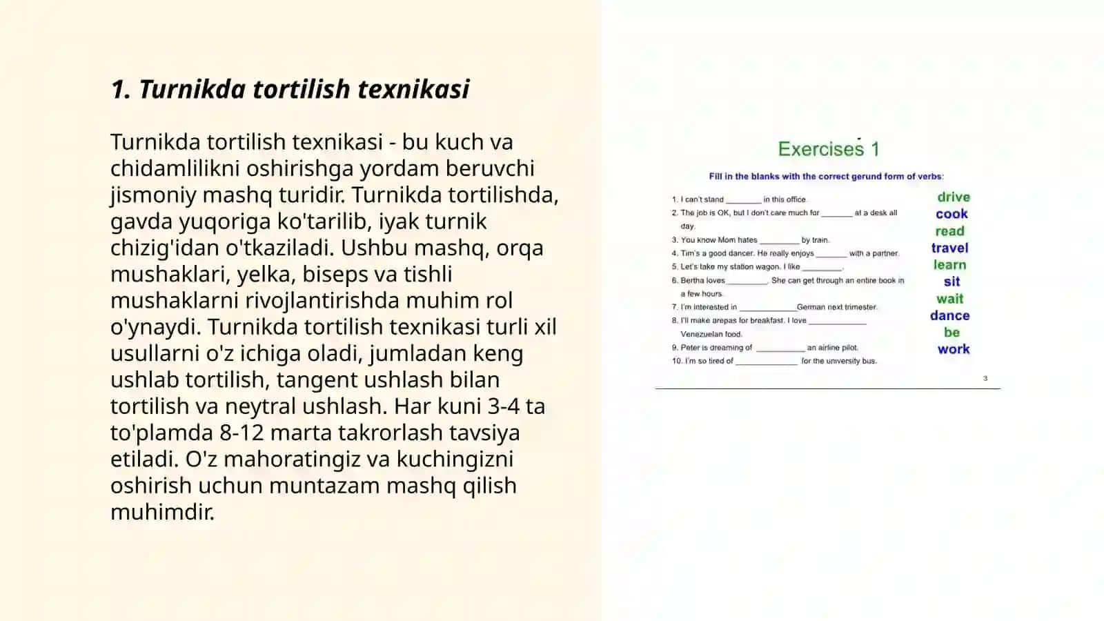 Turnikda tortilish texnikasi 3
