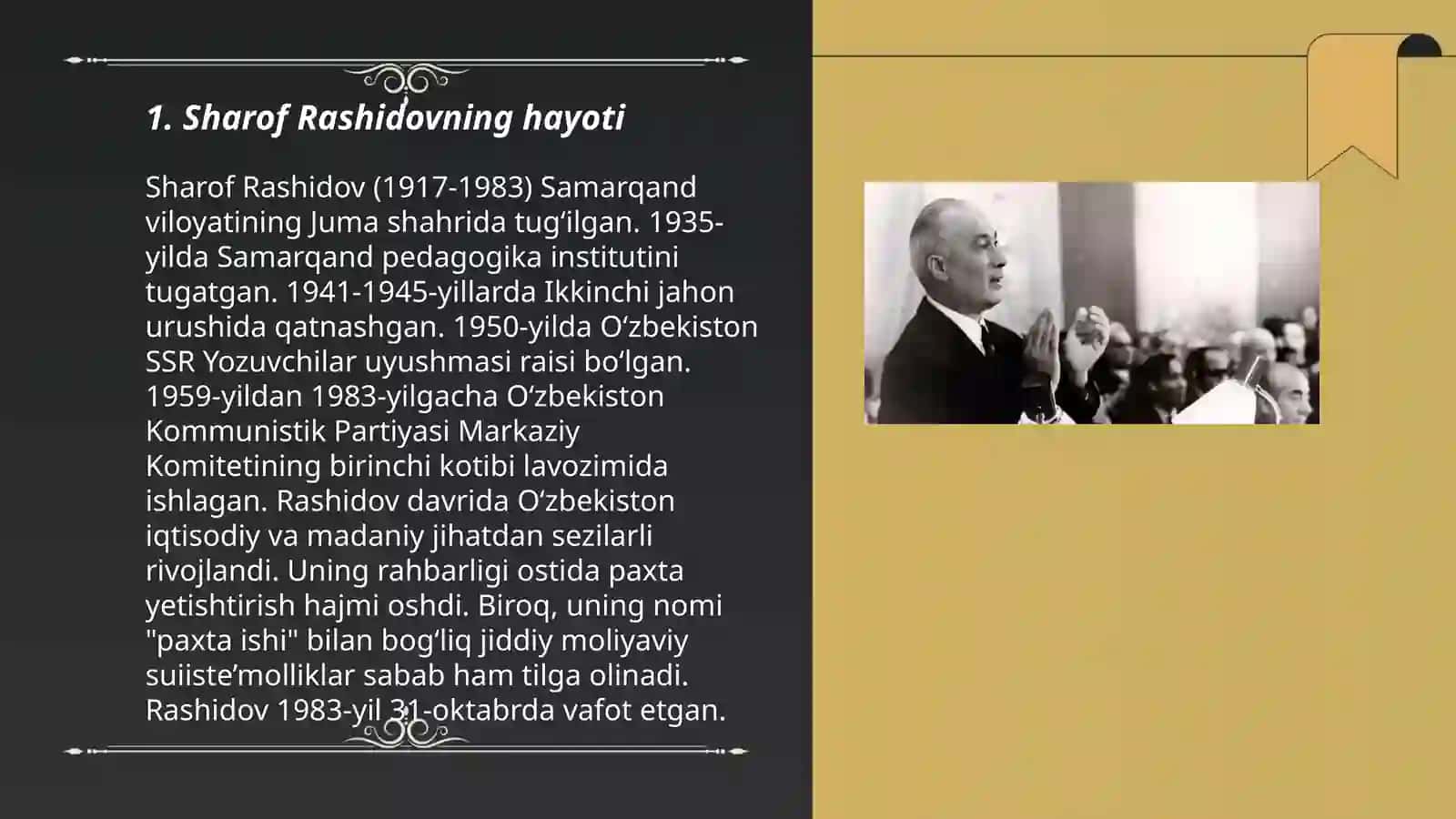 Sharof Rashidovning hayoti 3