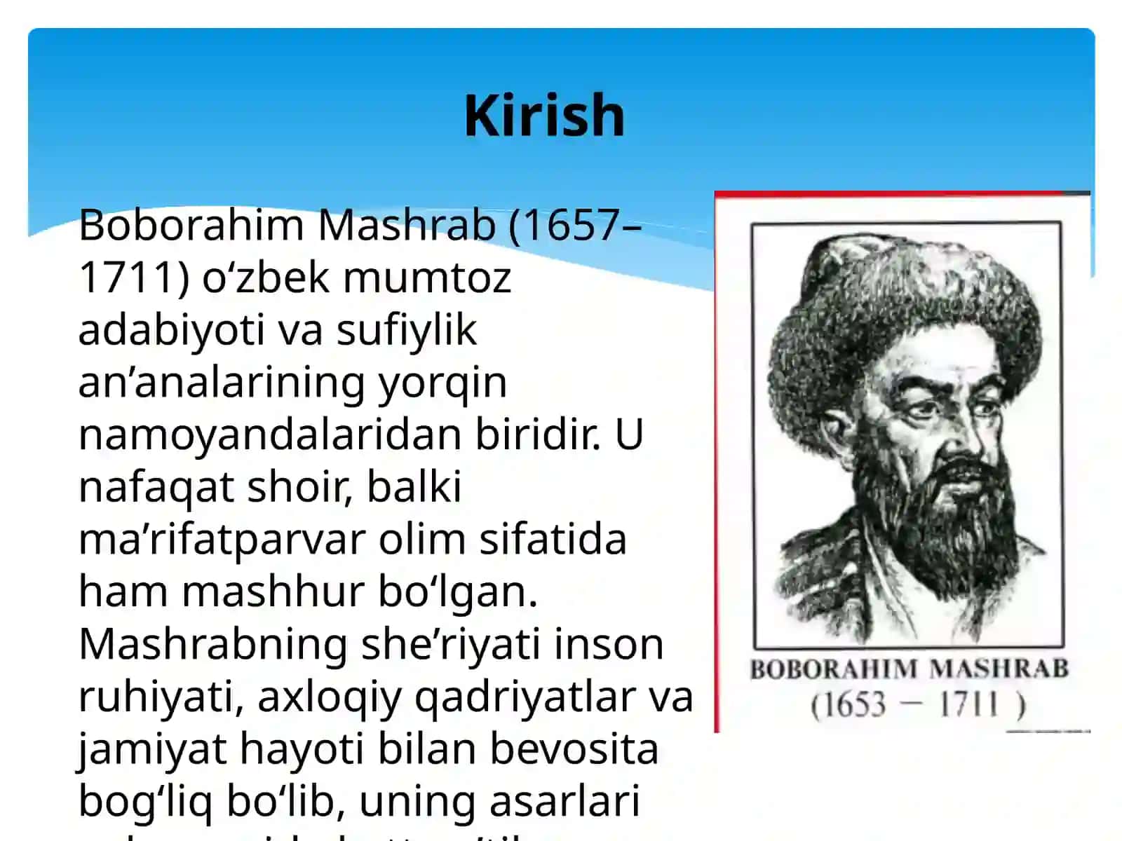 Boborahim Mashrab she'riyatining an'alari tahlili 3