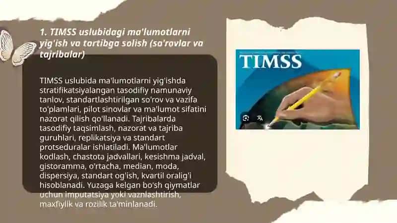 TIMSS xalqaro baholash dasturida "Maʼlumotlar va ehtimollik" mazmun sohasiga oid topshiriqlar 3