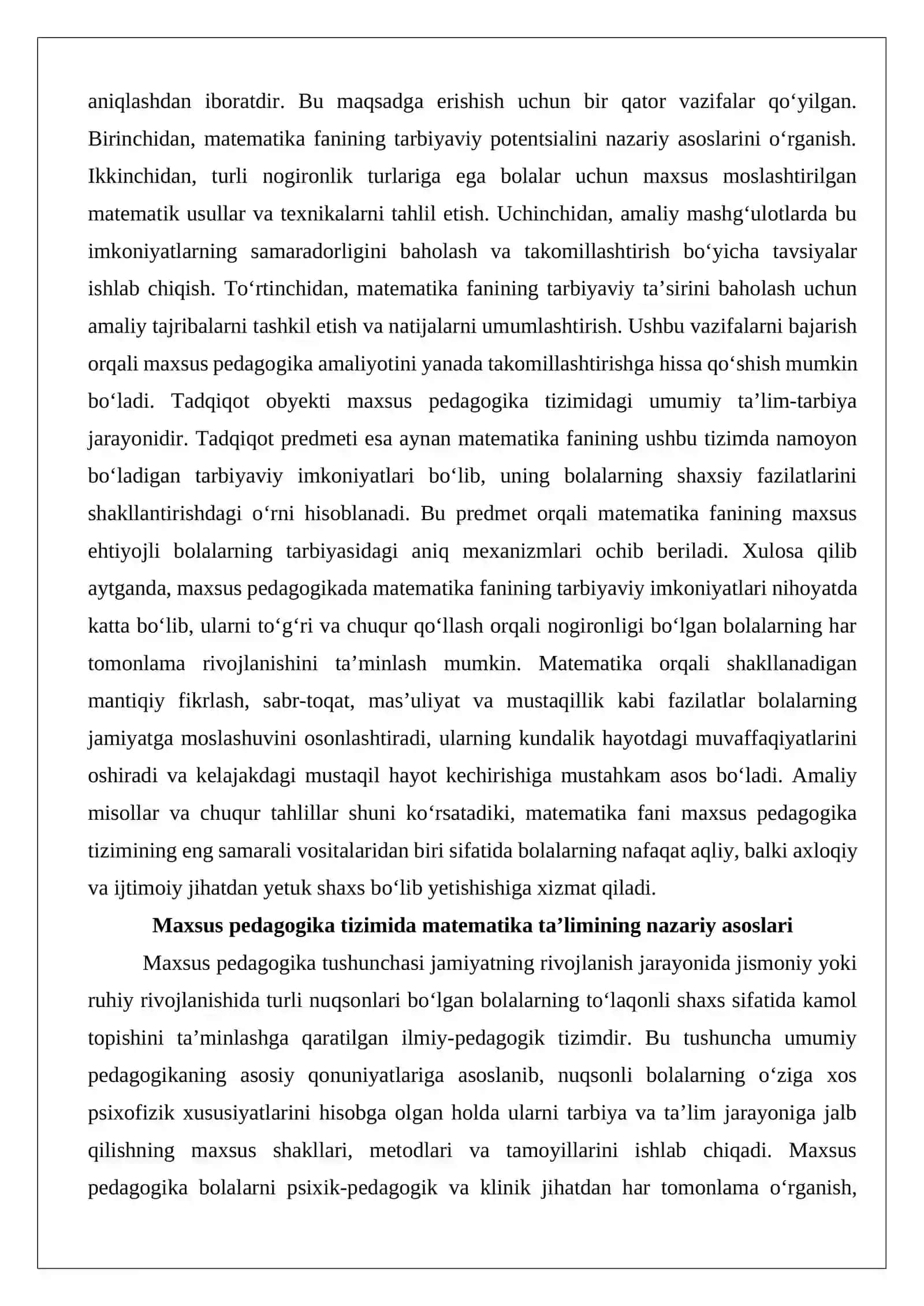 Maxsus pedagogikada matematika fanining tarbiyaviy imkoniyatlarini tahlil qilish 3