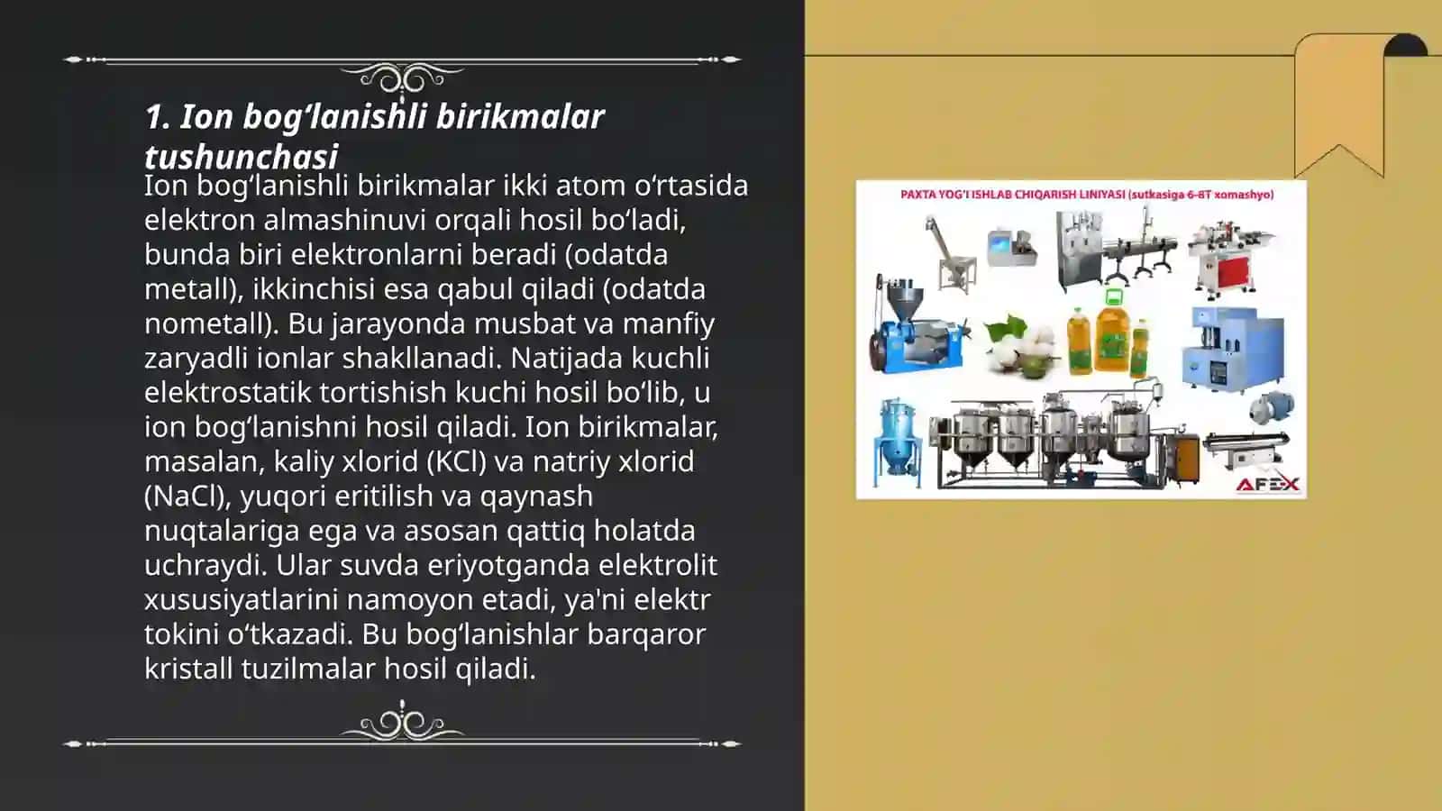 Ion Bog‘lanishli Birikmalar va Ulardan Tozalash 3