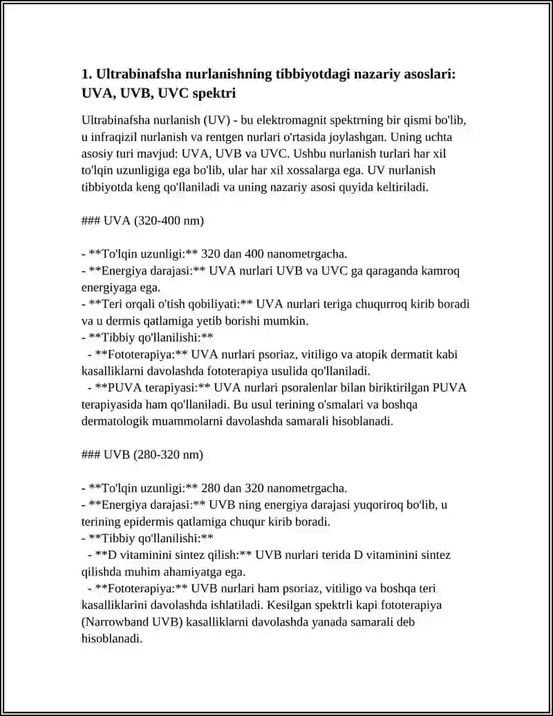 ULTRABINAFSHA NURLANISH ULTRABINAFSHA NURLANISHNING TIBBIYOTDA QO'LLANILISHI 3