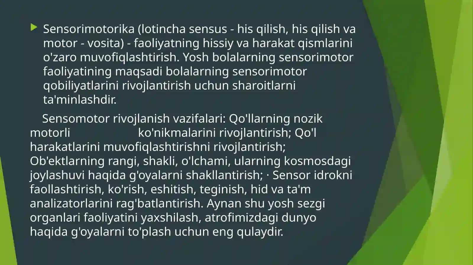 Go`daklik davrida sensomator rivojlanish 3