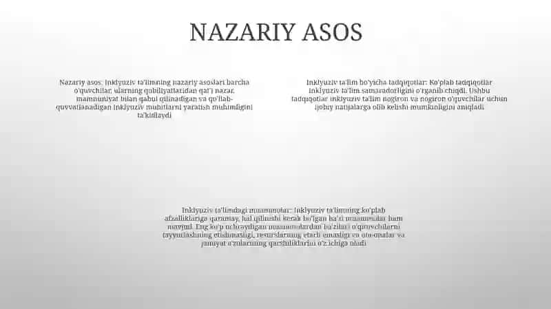 Turli YoʻNalishdagi Ilmiy Tadqiqotlar Nklyuziv Talim Muammolarini OʻRganish 3