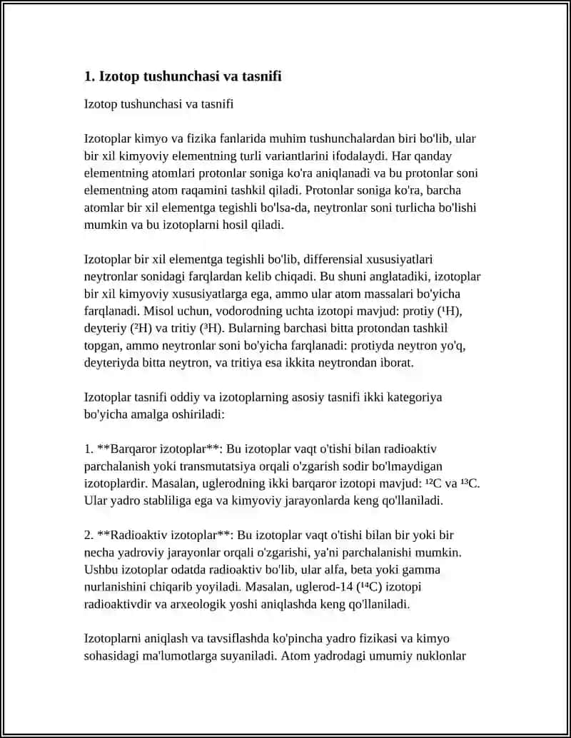 IZOTOP VA IZOBARLAR. YADRO REAKSIYALARI. RADIOAKTIVLIK 3
