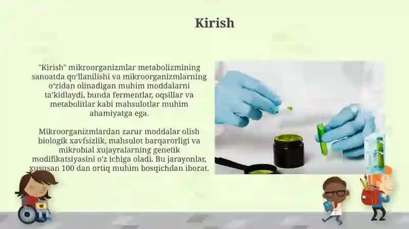Mikroorganizmlardan zarur moddalar siztezlab olish 3