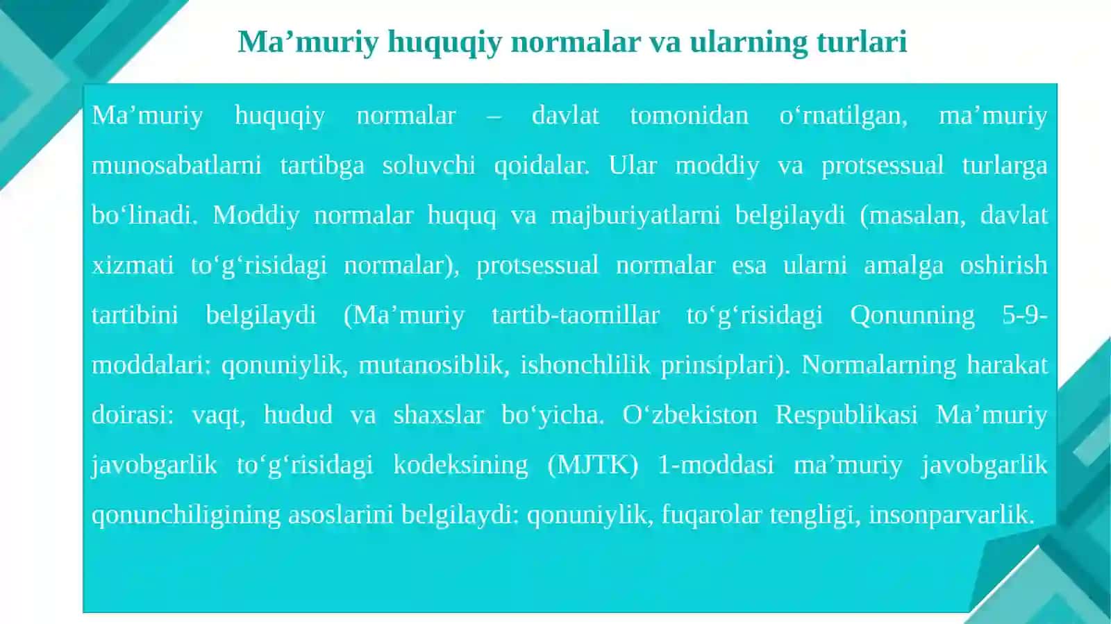 MA’MURIY HUQUQIY MUNOSABATLARNING TURLARI 3