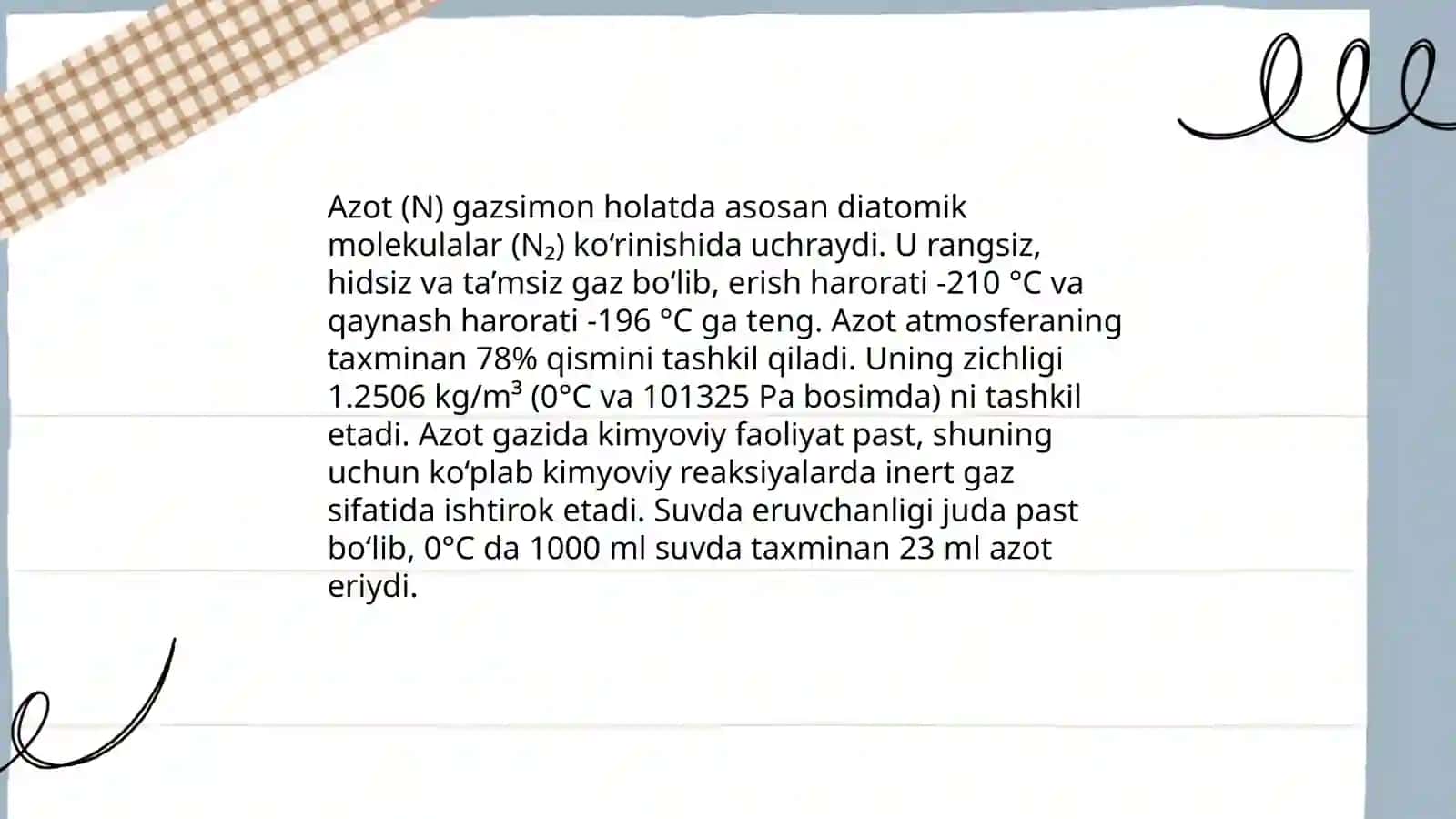 15-guruh elementlari:Azot va fosforning fizikaviy va kimyoviy xossalari.Ularning ahamiyati 3