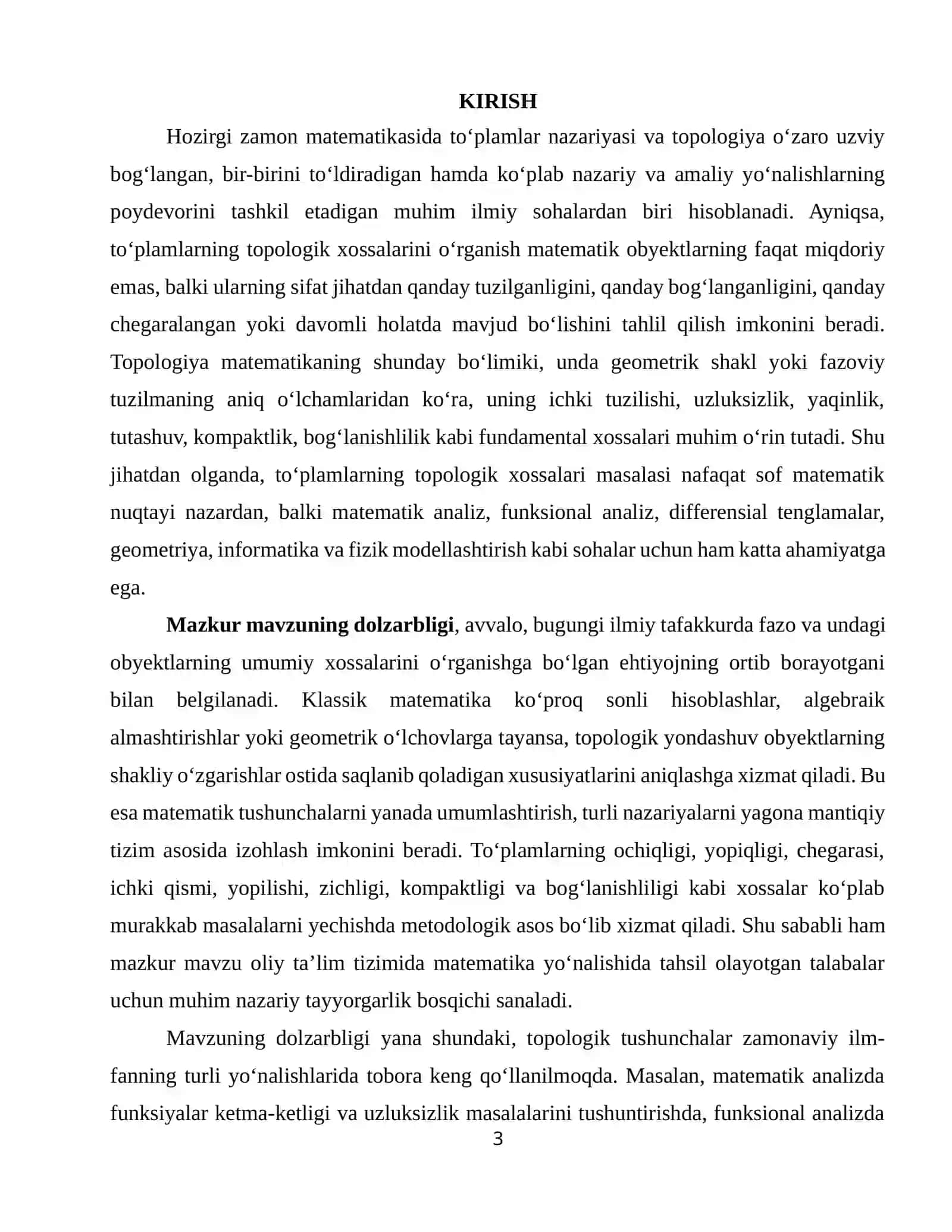TO‘PLAMLARNING TOPOLOGIK XOSSALARI 3