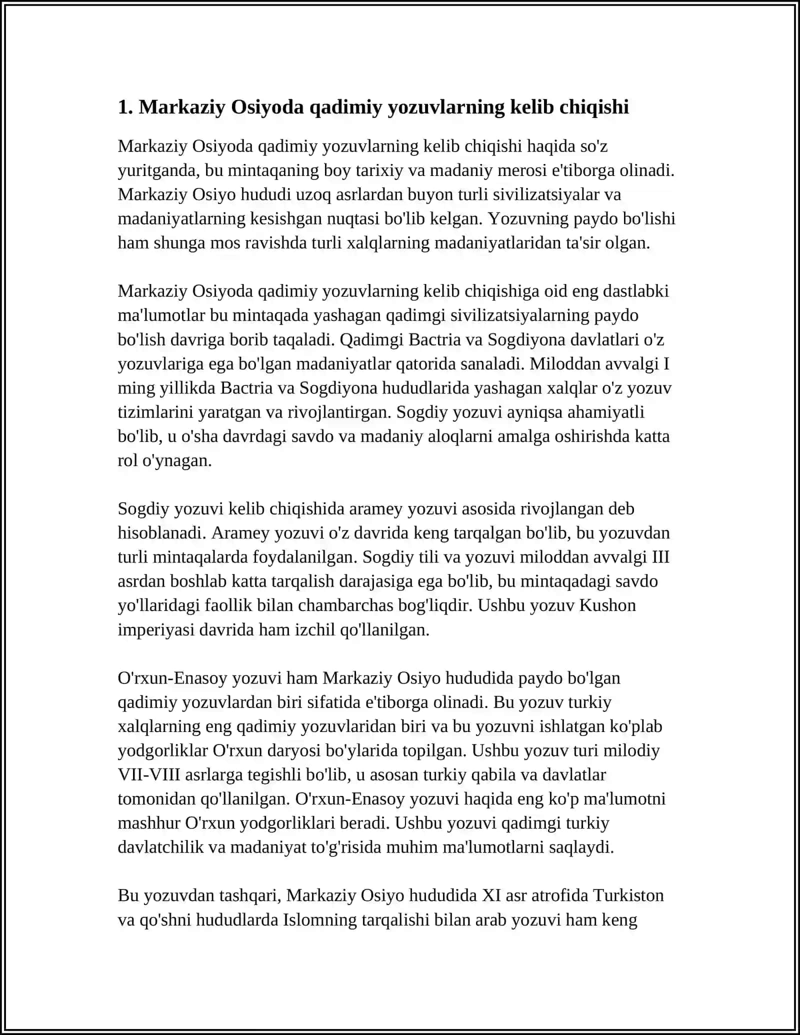 MARKAZIY OSIYODA QADIMIY YOZUVLAR 3
