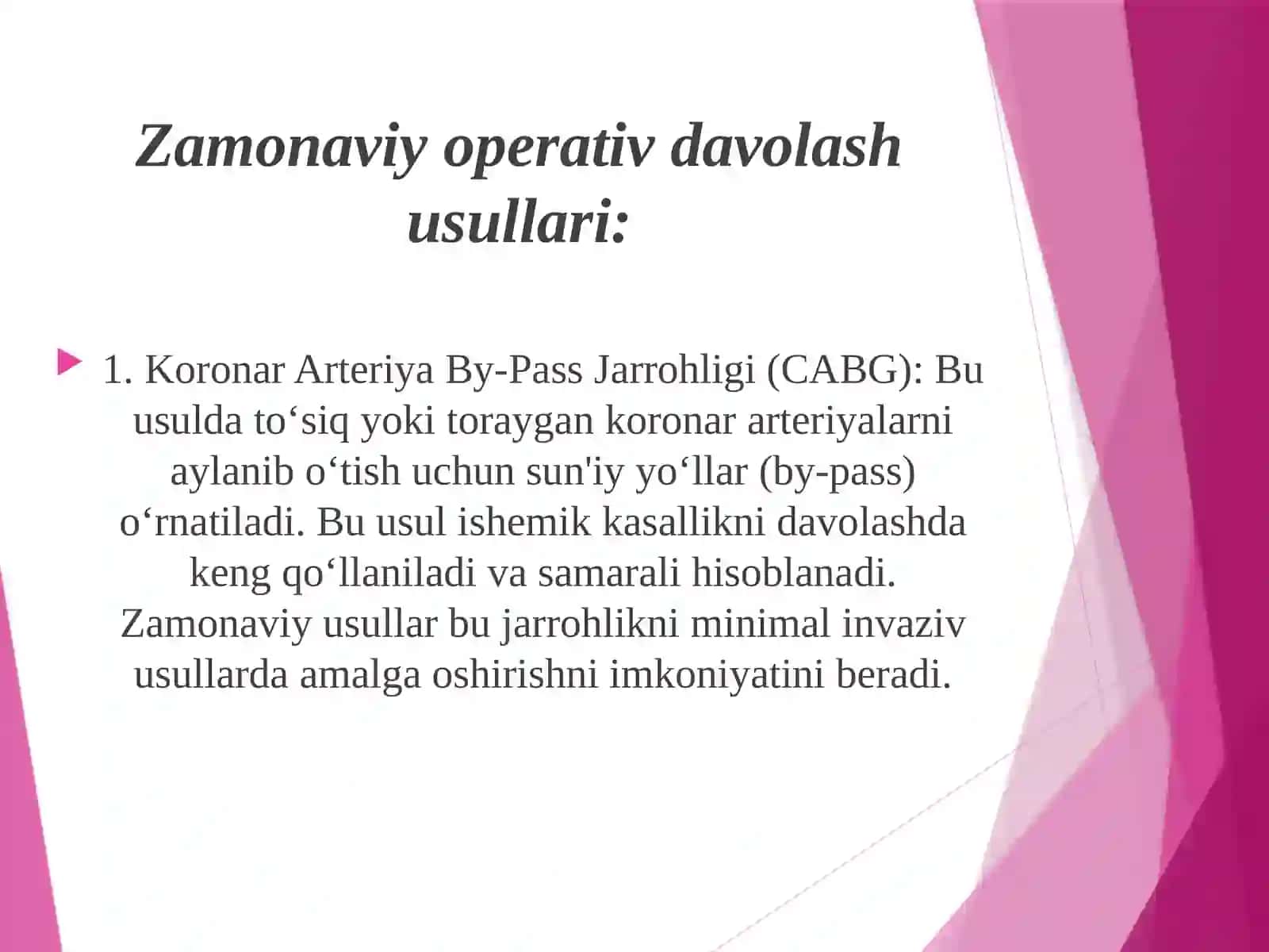 Yurak Ishemik Kasalliklarini Operativ Davolash 3