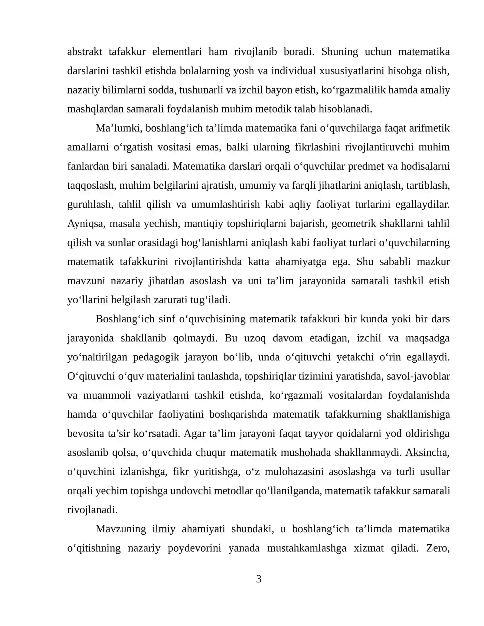 Boshlang‘ich sinf o‘quvchilarining matematik tafakkurini shakllantirishning pedagogik-psixologik asoslari 3