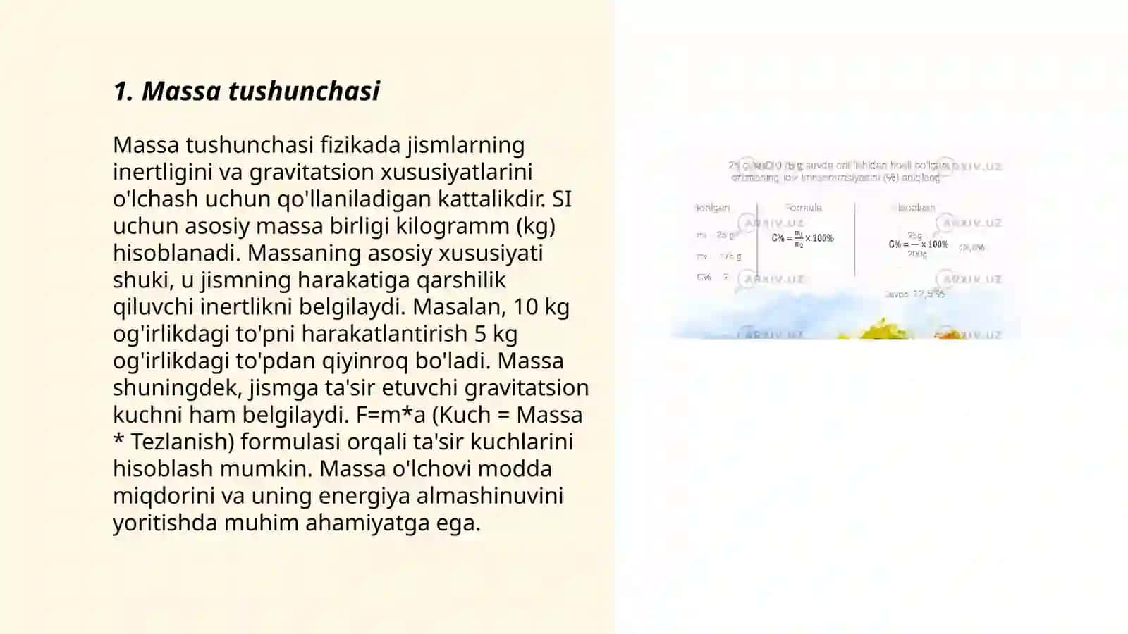 Massa va uning birliklari 3