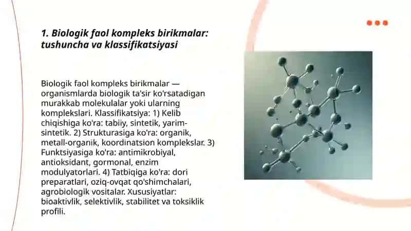 Biologik faol kompleks birikmalar 3