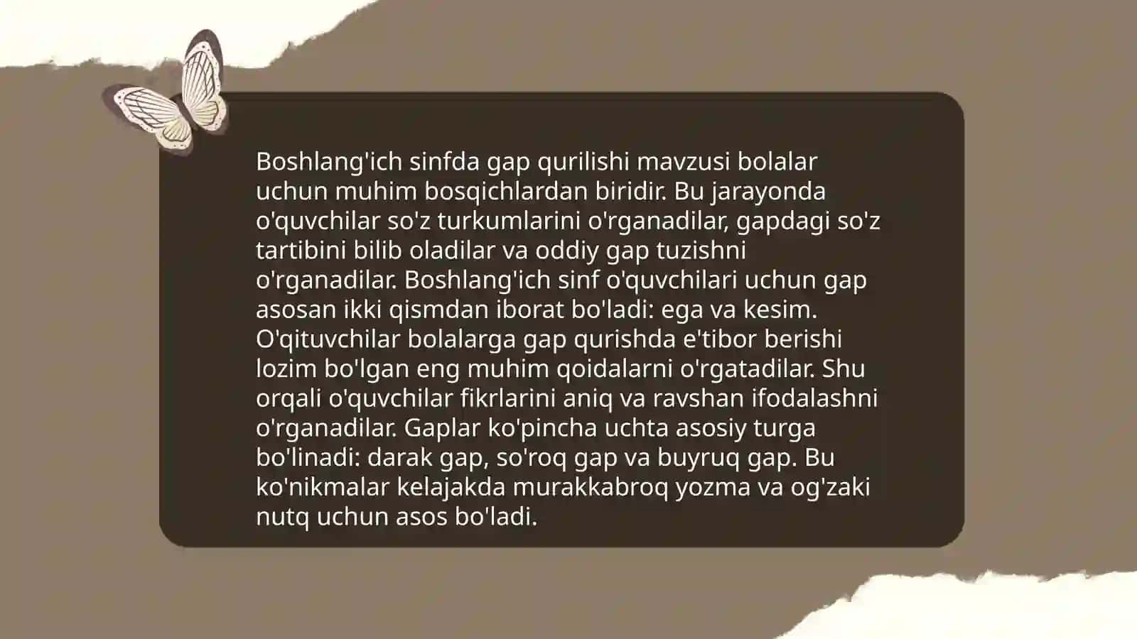 Boshlang'ich sinfda gap ustida ishlashdagi izchillik 3