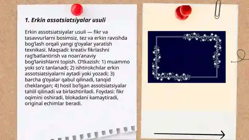 Erkin assotsiatsiyalar usuli 3